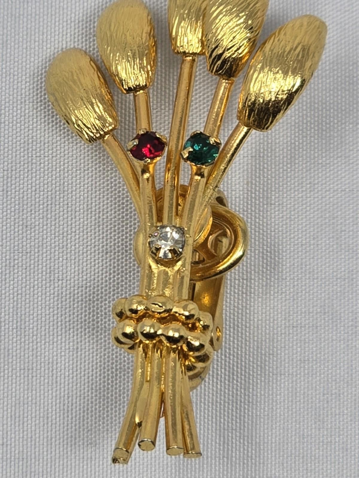 Other Vintage Bergère Gold-Tone Rhinestone Wheat Clip-On Earrings Size ONE SIZE - 5 Thumbnail