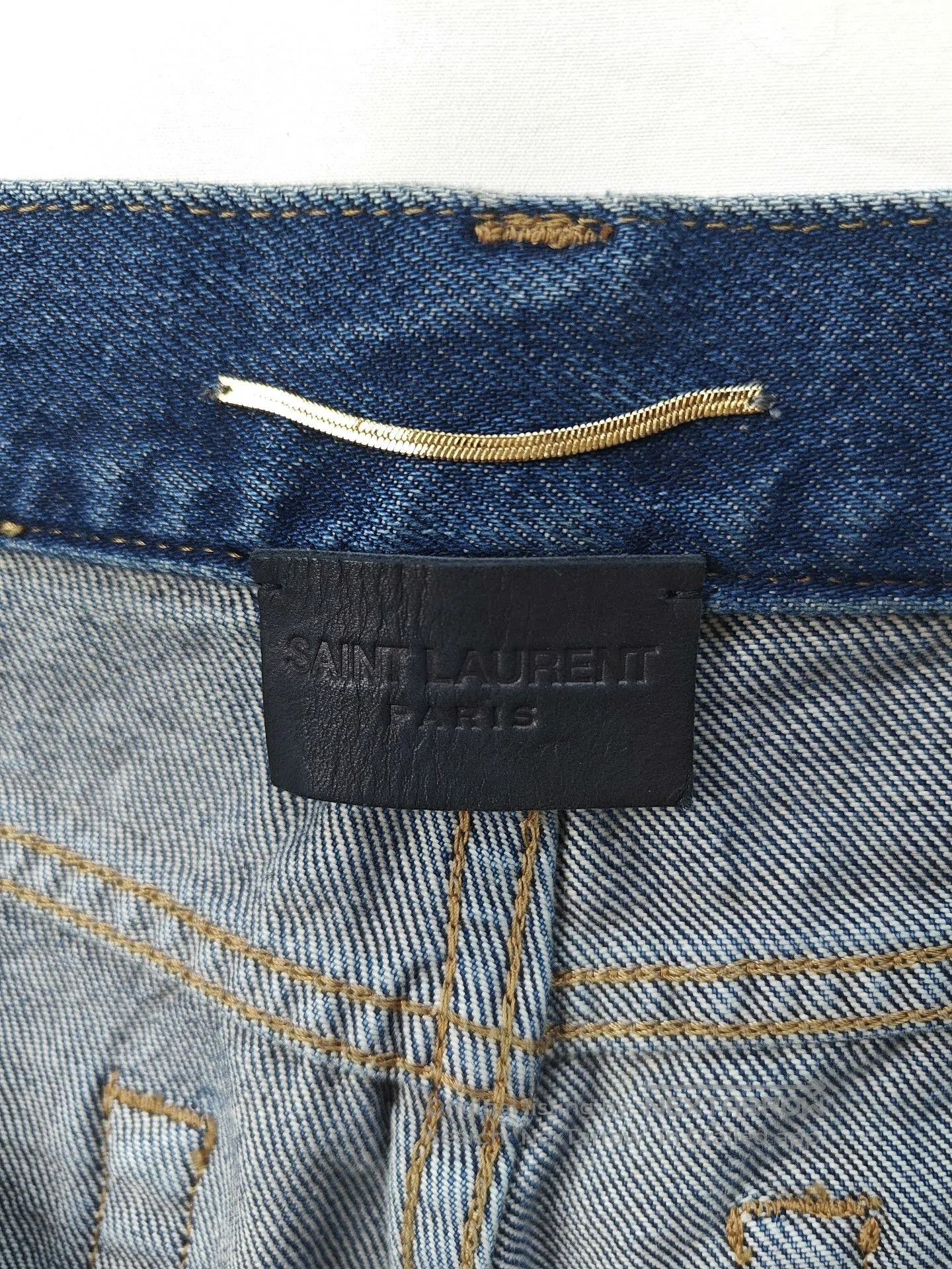 Saint Laurent Paris YSL Saint Laurent Sequin Cuff Wide-Leg Jeans. Size 27" / US 4 / IT 40 - 7 Thumbnail