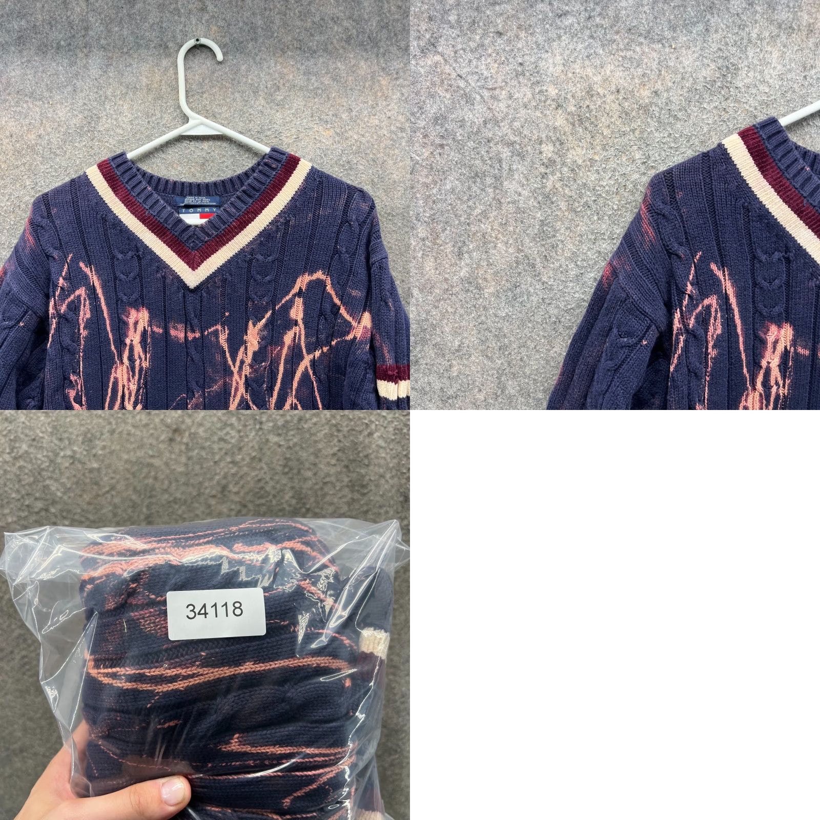 Tommy Hilfiger VINTAGE Tommy Hilfiger Pullover Sweater Mens Medium Navy Blue Knit Logo 90s Size US M / EU 48-50 / 2 - 8 Thumbnail