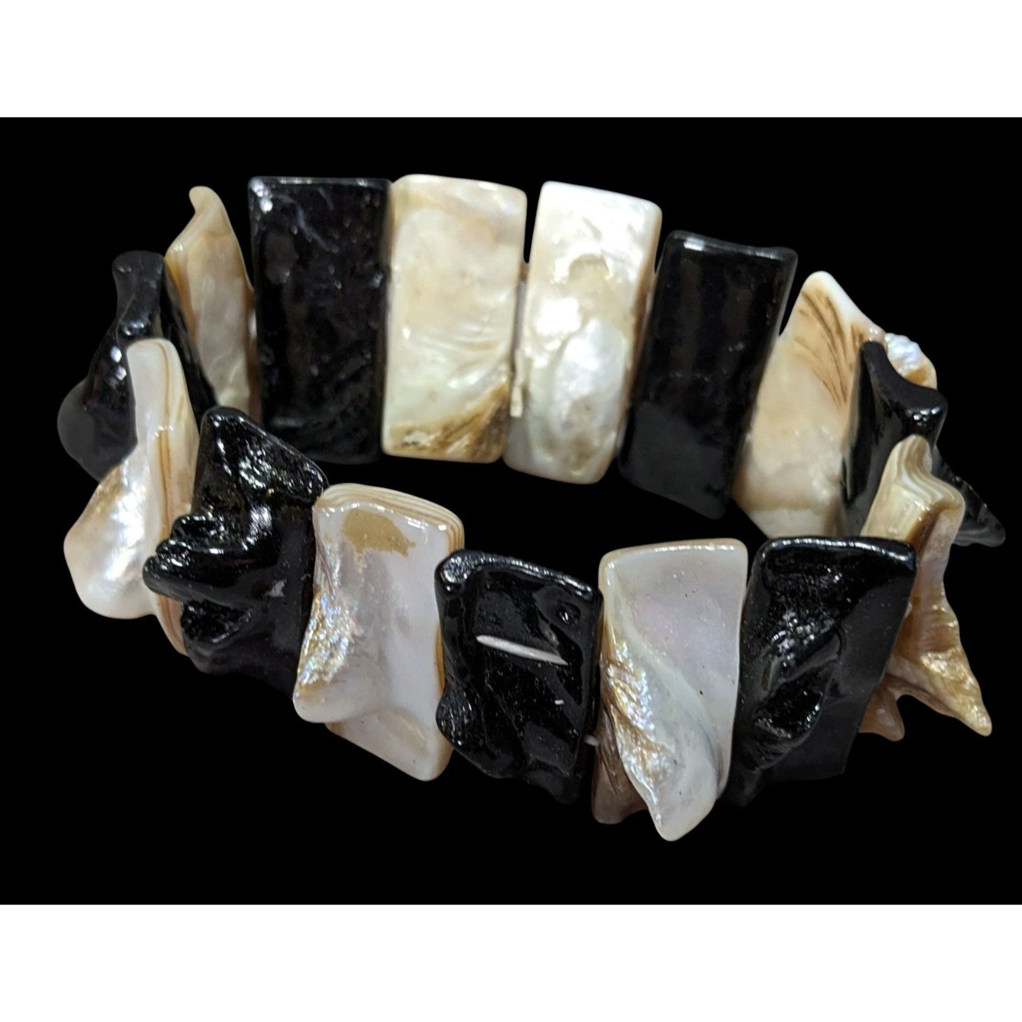 Other Vintage Mermaidcore Mother Of Pearl Black And White Stretch Size ONE SIZE - 1 Thumbnail