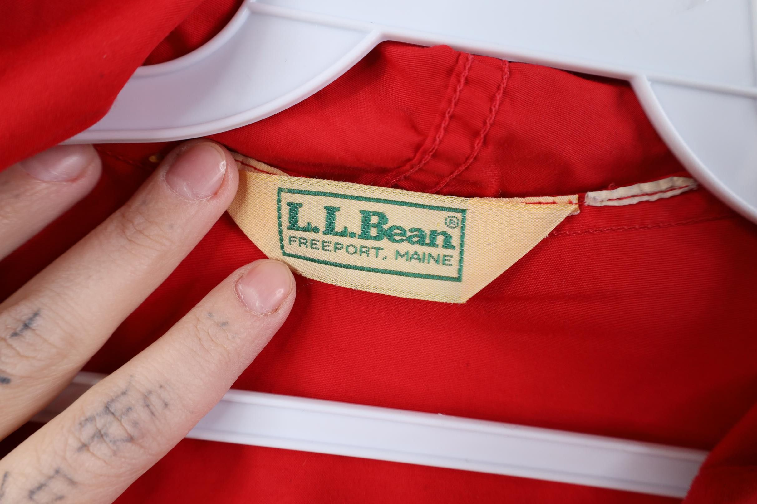 L.L. Bean Vintage 90s LL Bean Hooded Anorak Windbreaker Jacket Red USA Size US XXL / EU 58 / 5 - 5 Thumbnail