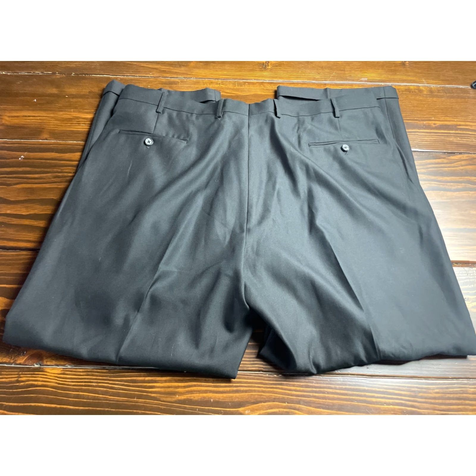 George GEORGE Dress Pants Men's W42 L30 Black Straight Pants Buttons Pockets Size US 42 / EU 58 - 2 Thumbnail