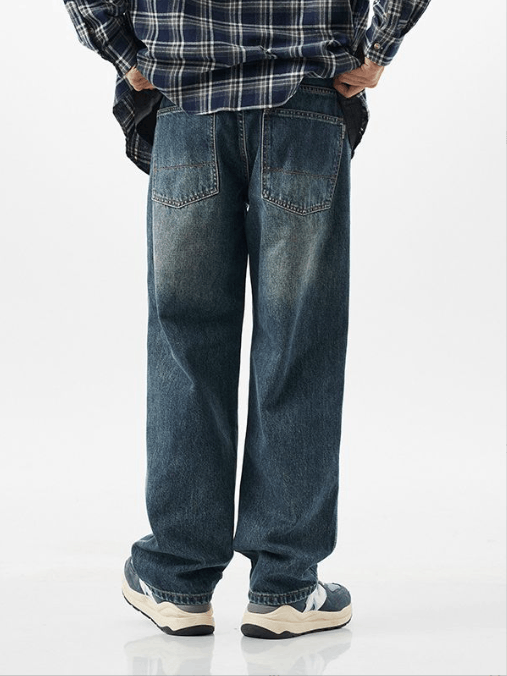 Japanese Brand × Jean Japanese retro distressed loose straight-leg slim jeans Size US 32 / EU 48 - 4 Thumbnail