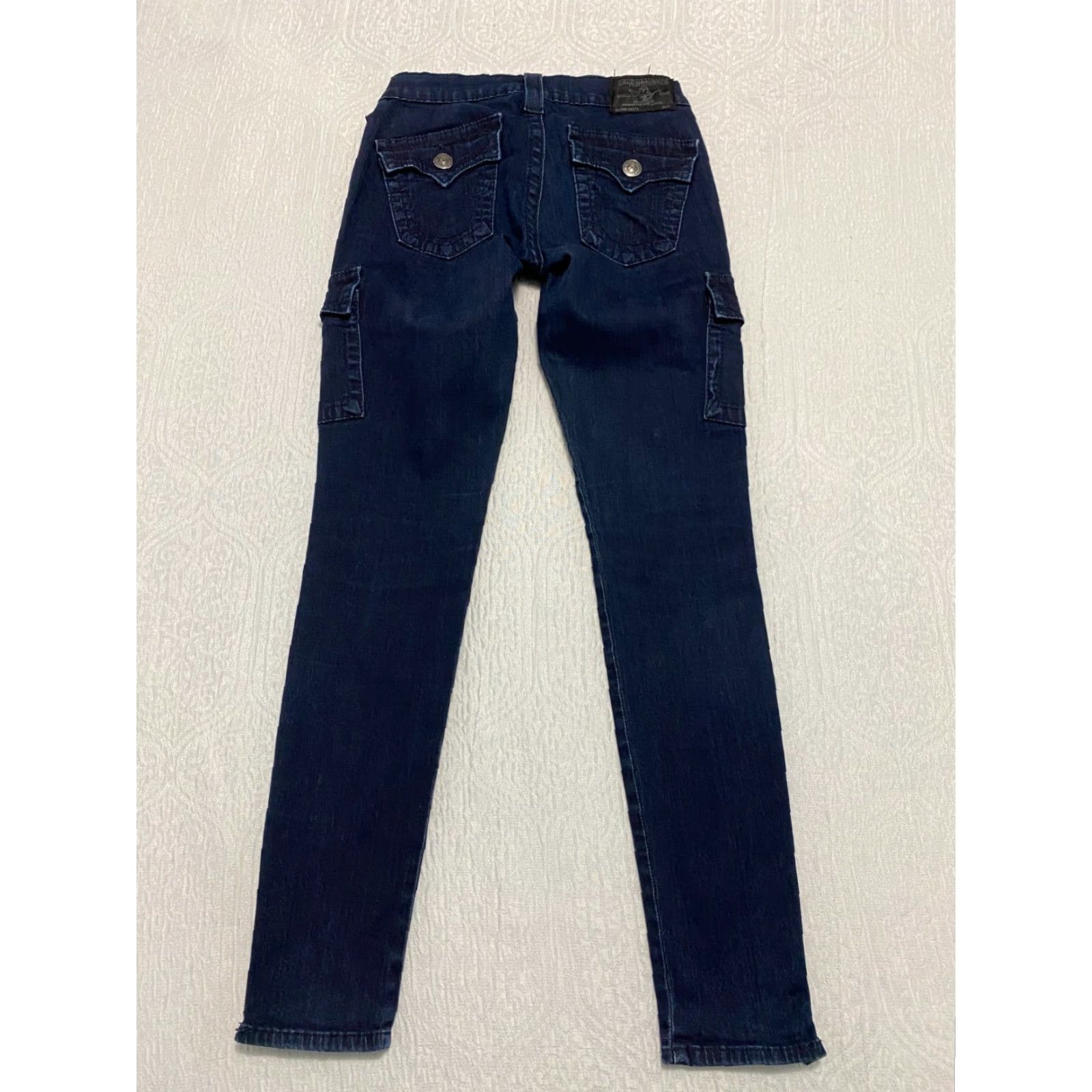 True Religion VINTAGE True Religion Krista Skinny Jeans 25 Blue Cargo Ankle Zip Made in USA Size 26" / US 2 / IT 38 - 2 Thumbnail