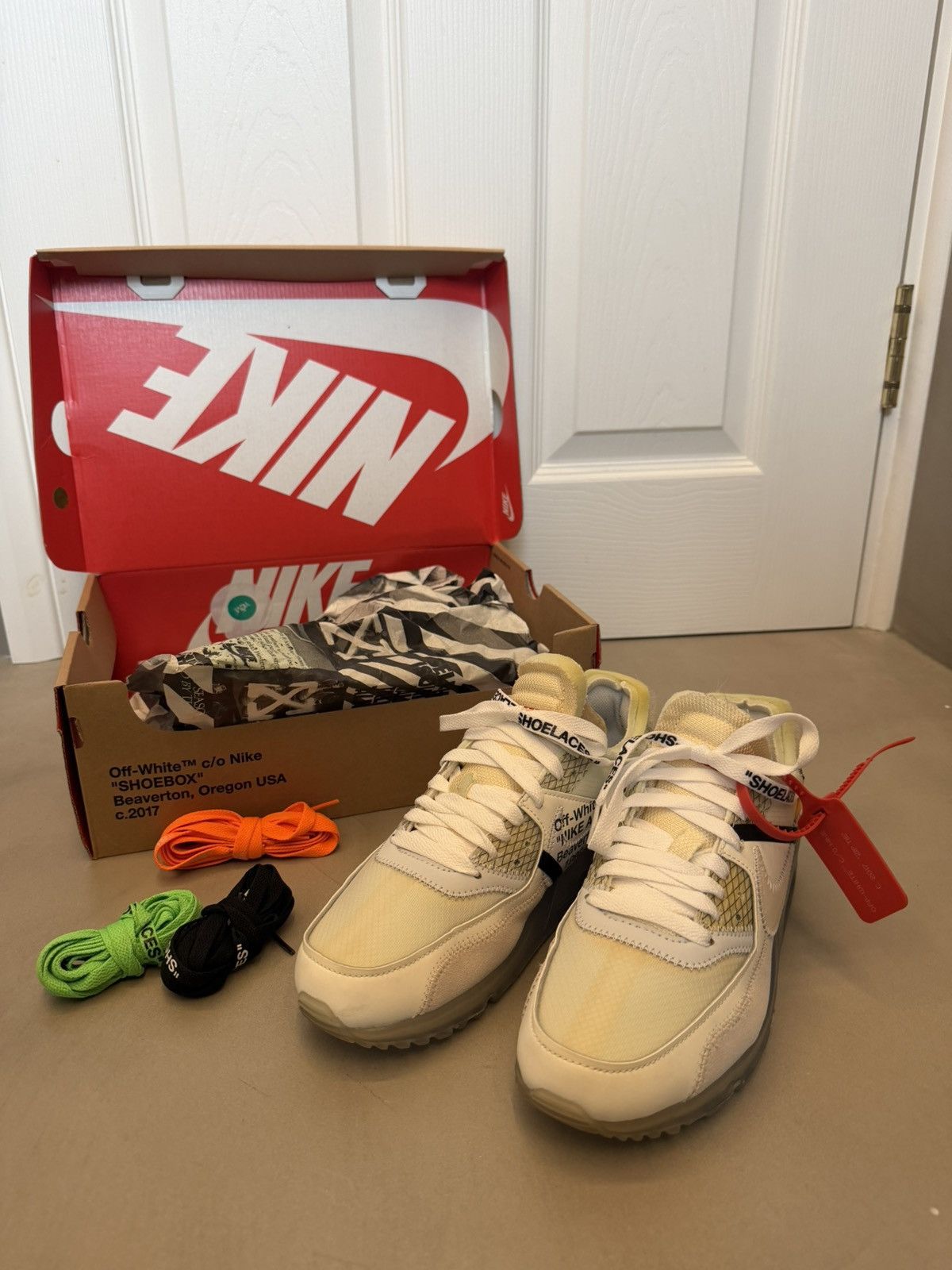 Nike × Off-White Nike x OffWhite “The Ten” Air Max 90 Size US 6.5 / EU 39-40 - 1 Thumbnail