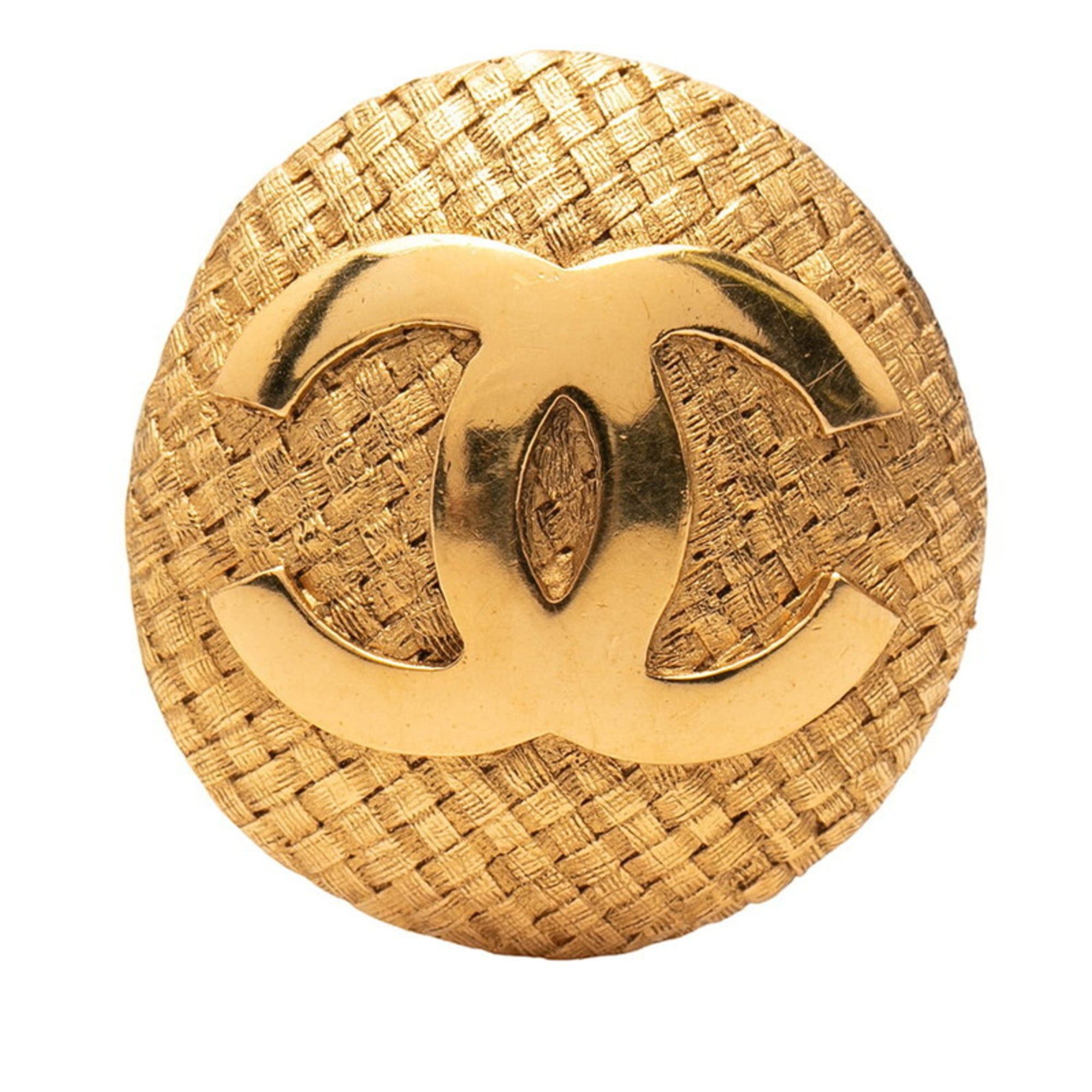 Chanel CHANEL Coco Mark Vintage Braided Brooch, Gold Plated, Women's Size ONE SIZE - 1 Thumbnail