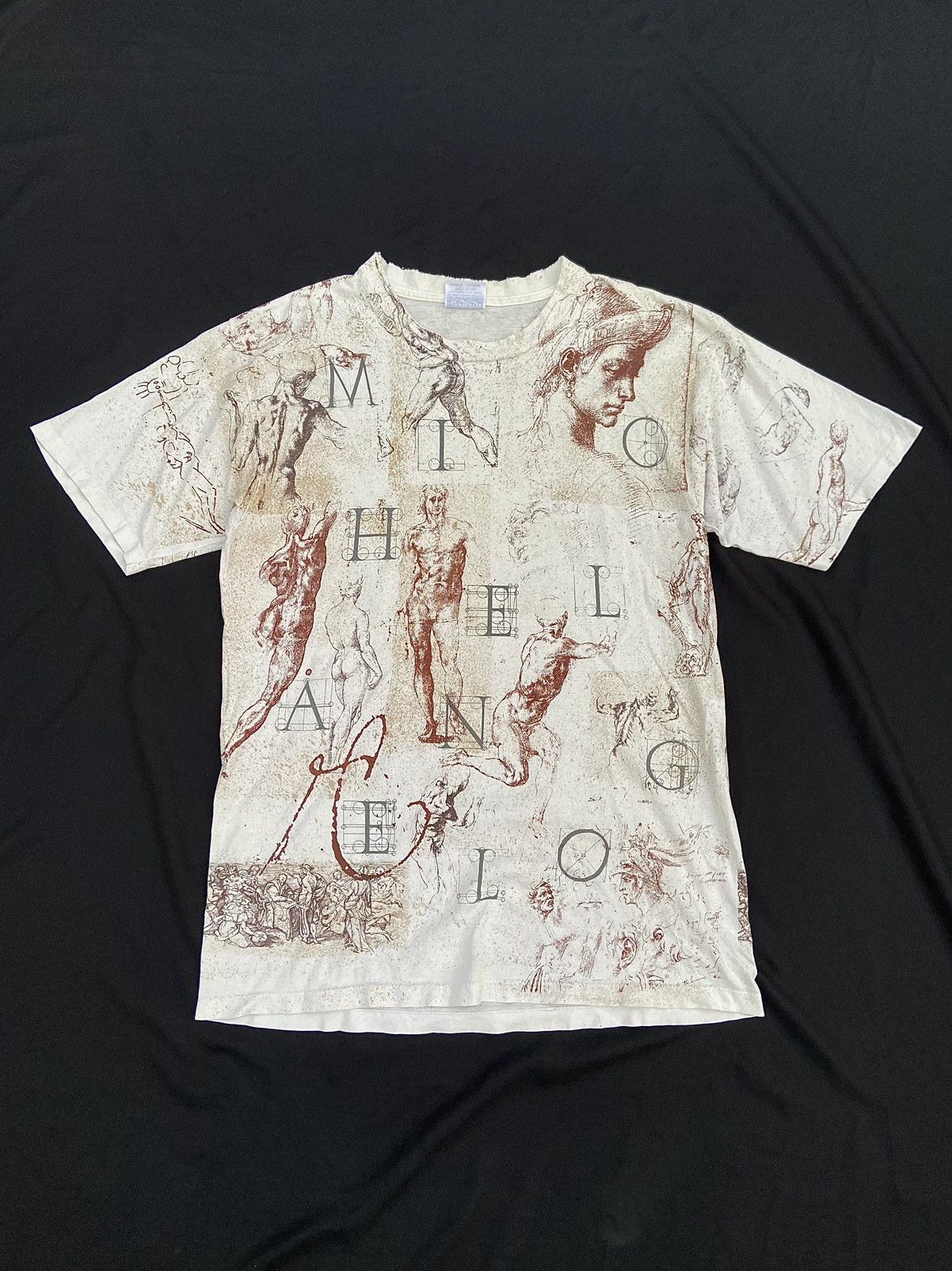 image of Art Michel Angelo All Over Print Tee Shirt in White, Men's (Size XL)