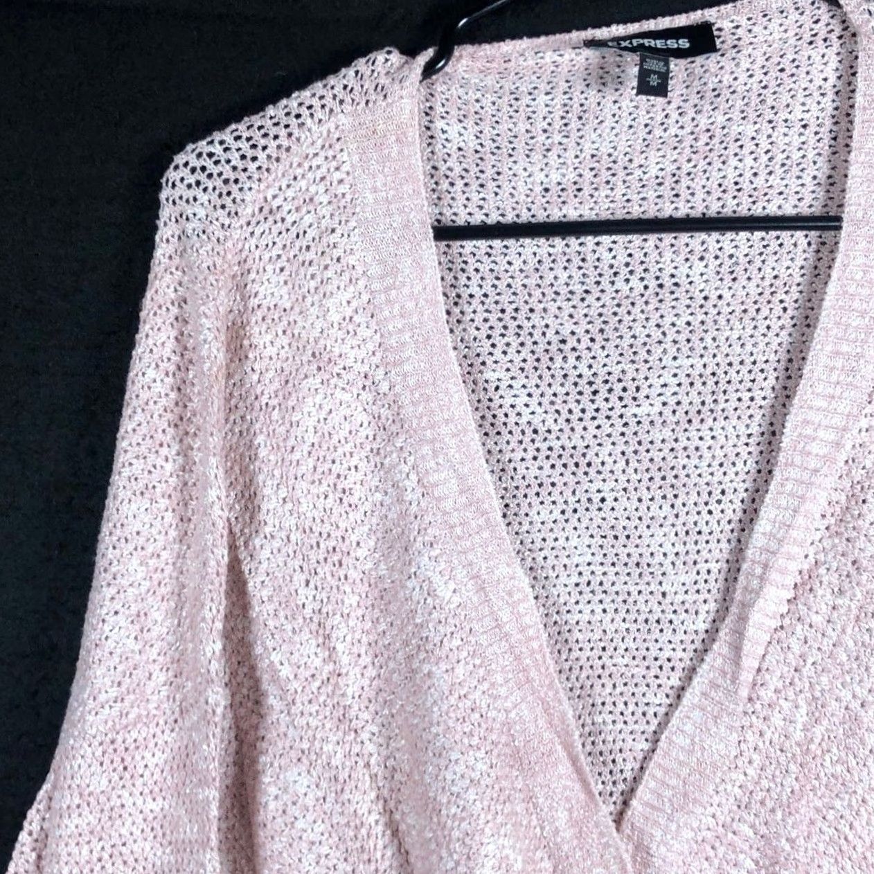 Express Express Women Sweater Pink Deep V Wrap Long Sleeve Knit Acrylic Blend Medium Size M / US 6-8 / IT 42-44 - 4 Thumbnail
