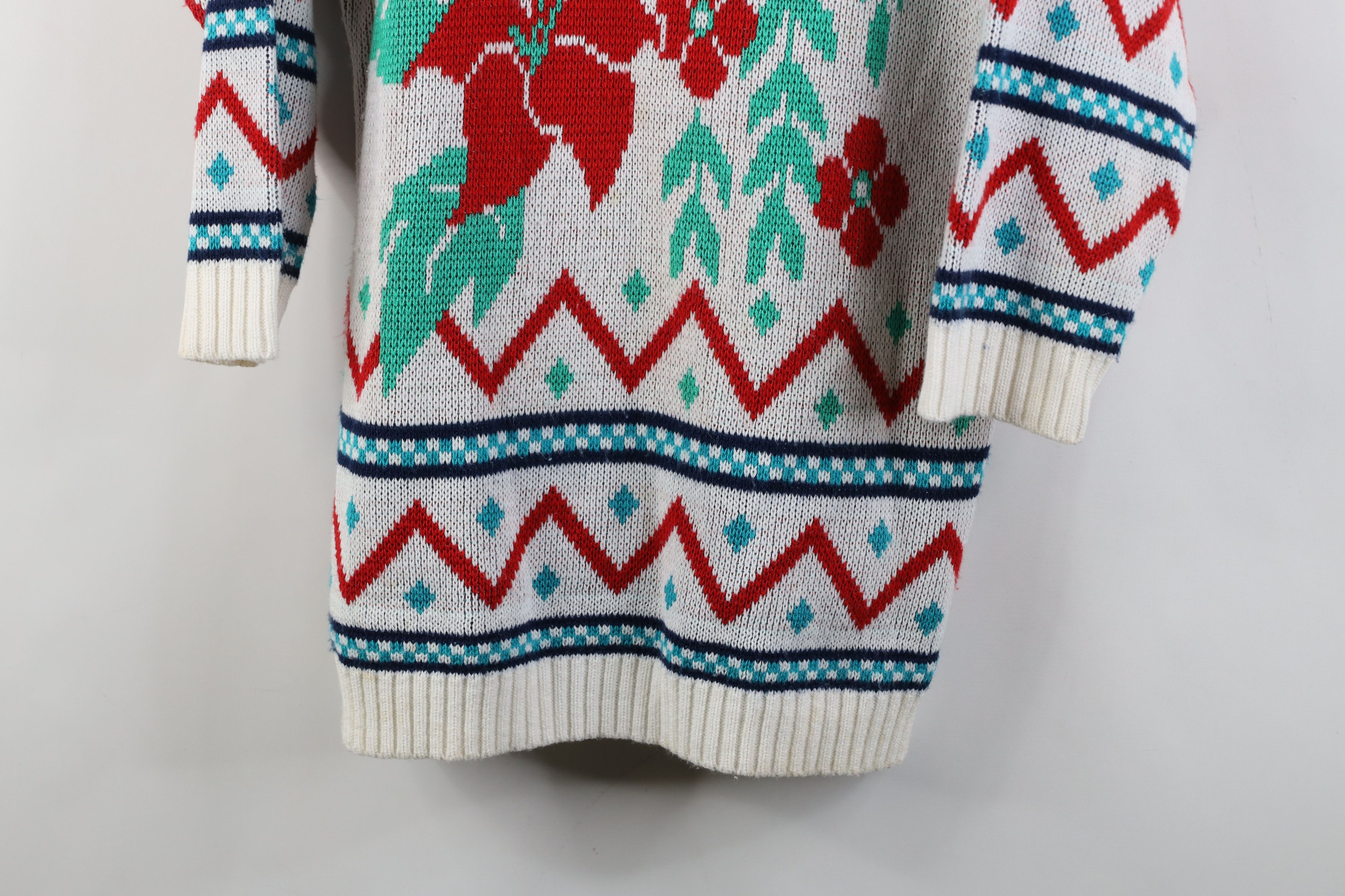 Vintage Vintage 70s Mid Century Modern MCM Flower Knit Sweater USA Size S / US 4 / IT 40 - 3 Thumbnail