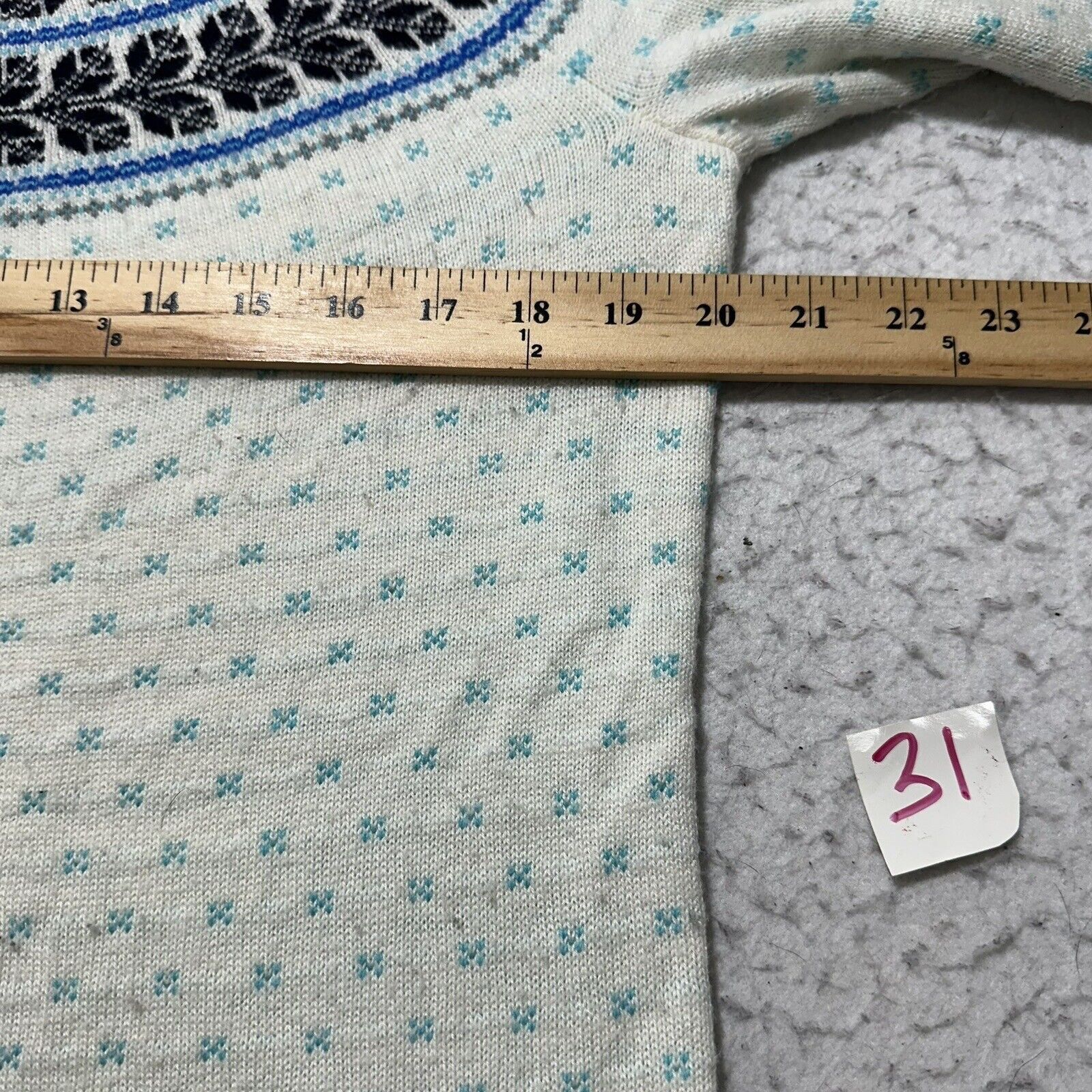 Other Talbots Large Fair Isle Lambs Wool Sweater White Blue Size L / US 10 / IT 46 - 12 Thumbnail