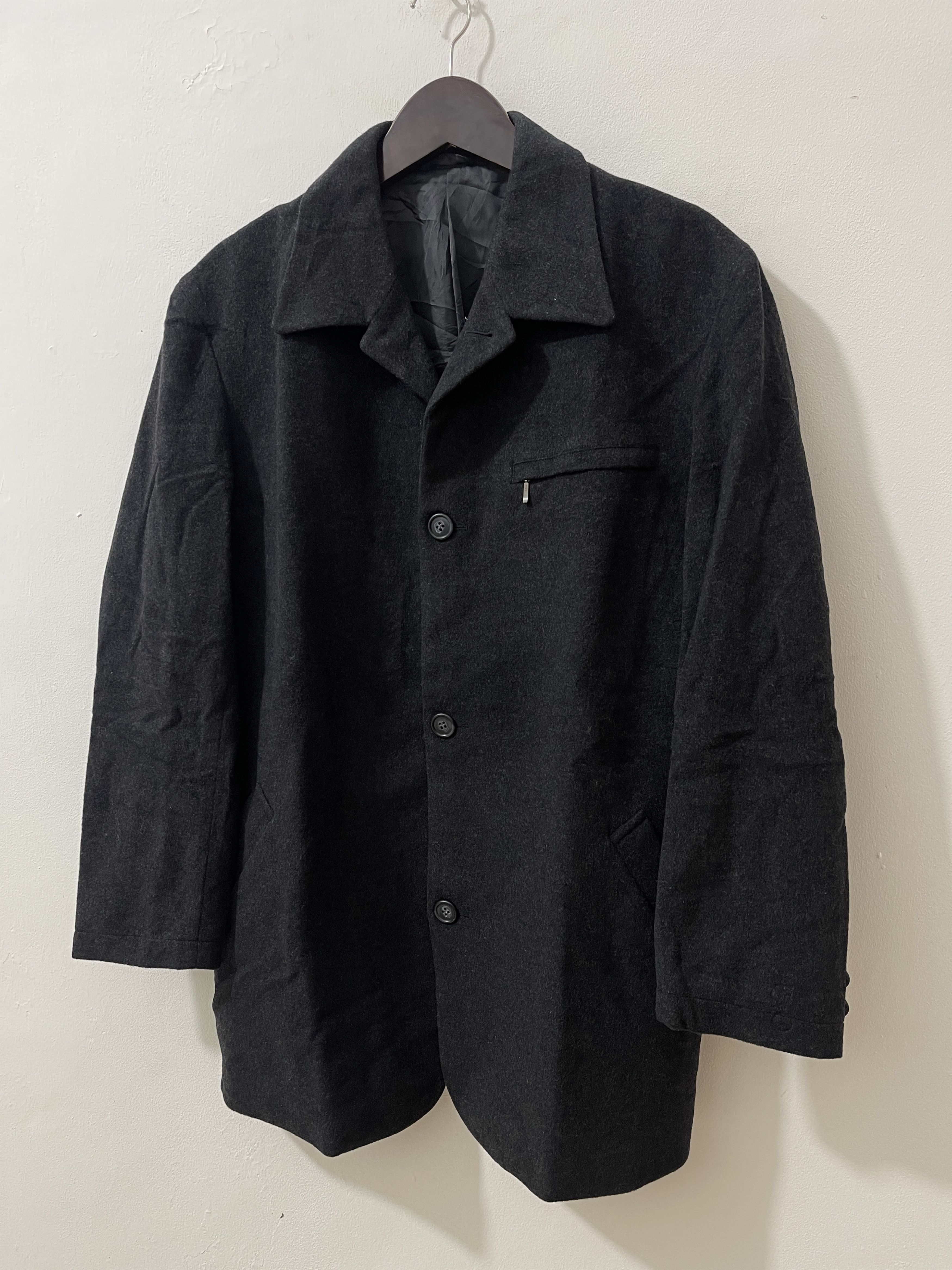 Vintage 90s Hiroko Koshino Homme Japan Archive Wool Jacket Size US L / EU 52-54 / 3 - 2 Thumbnail