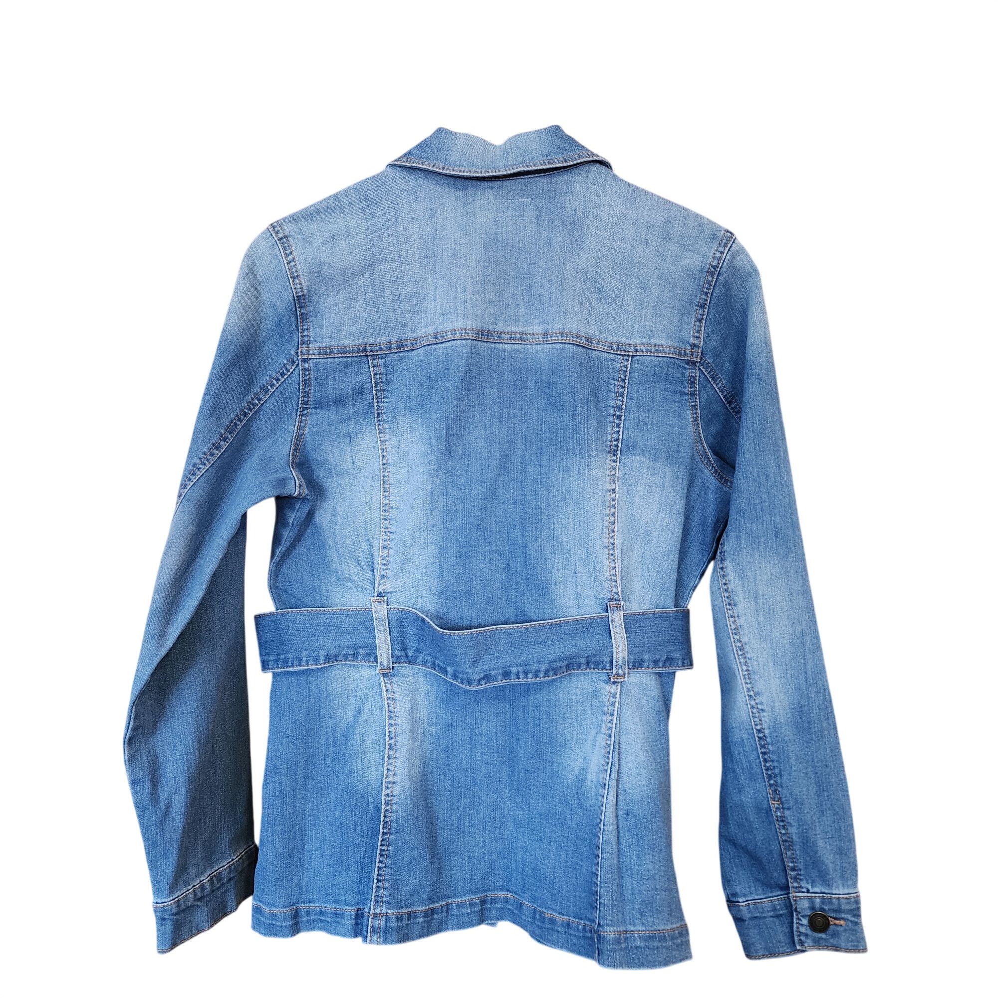 Other Sofia Jeans By Sofia Vergara Womens Belted Flounce Denim Jac Size S / US 4 / IT 40 - 2 Thumbnail