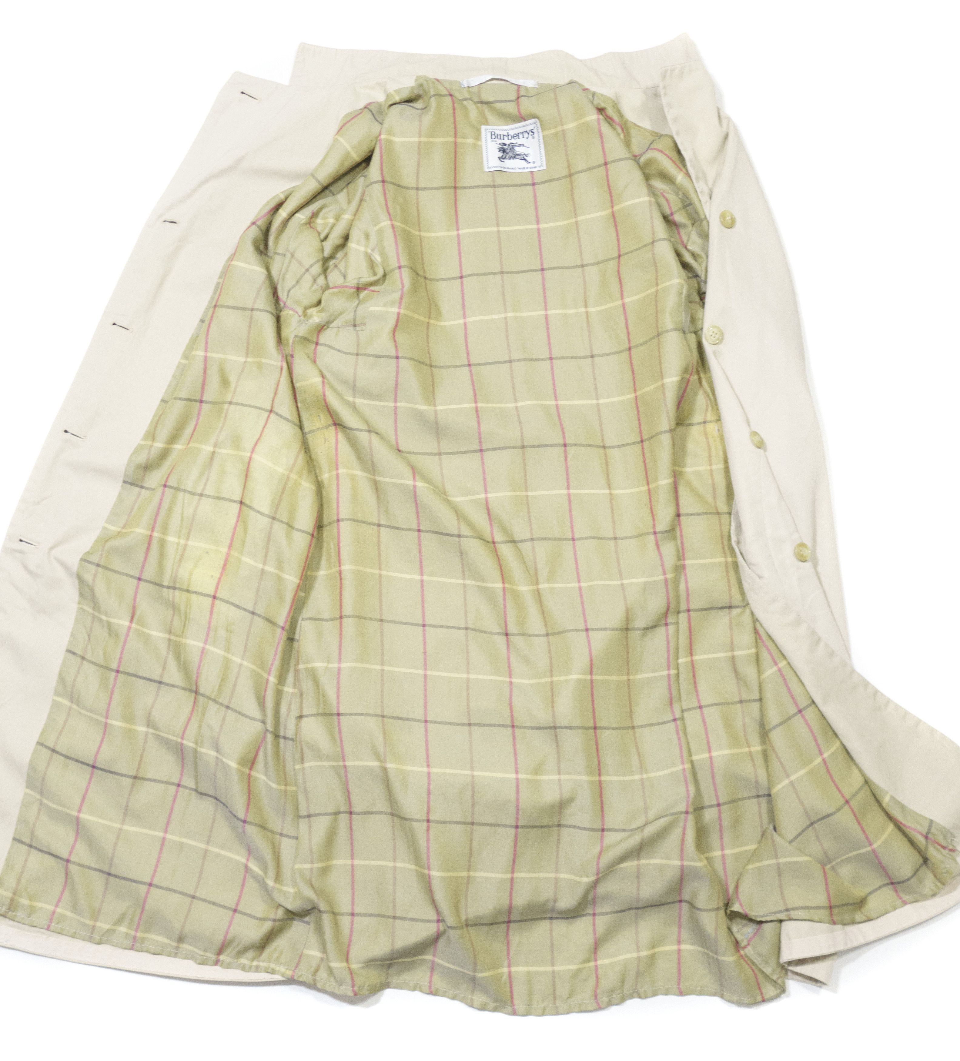 Burberry 90S Light Trench Coat Vintage Size L / US 10 / IT 46 - 2 Thumbnail