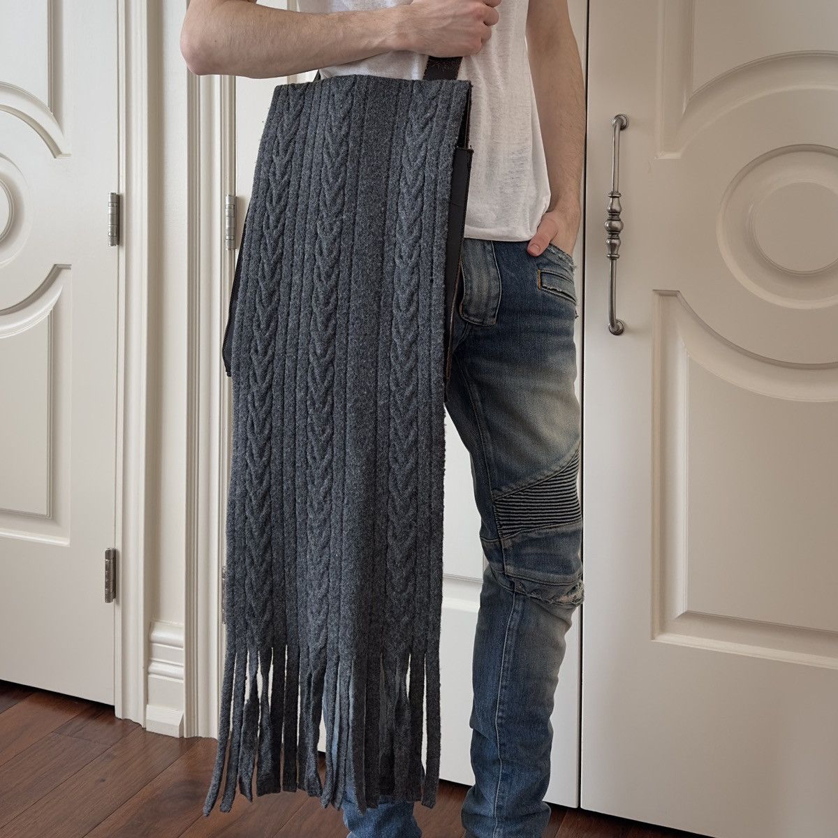 Dsquared2 Dsquared2 F/W 2002 Wool Scarf Leather Shoulder Bag Size ONE SIZE - 2 Thumbnail