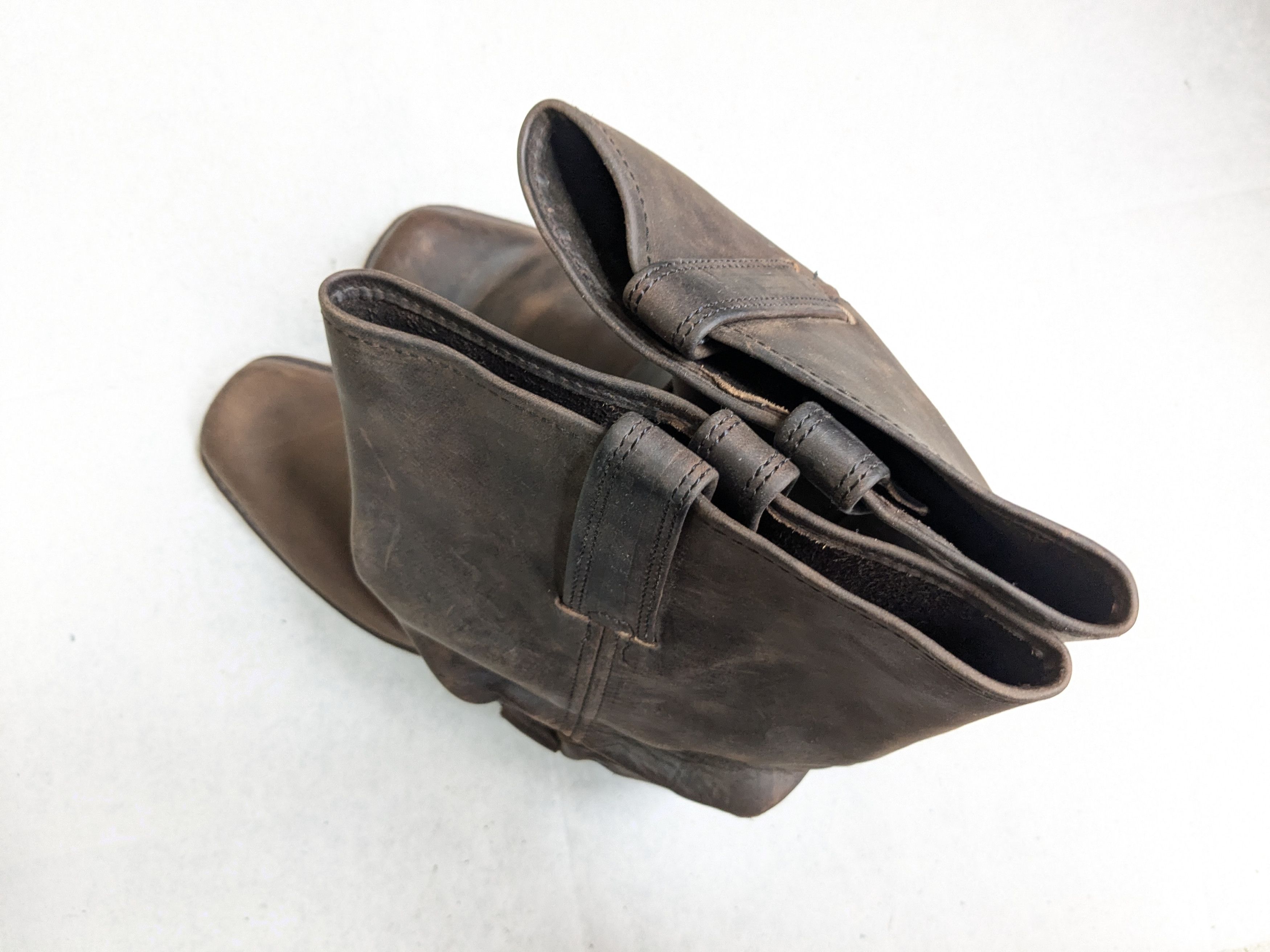 Frye Frye Harness Boots Brown Leather 12 M Buckle Size US 12 / EU 45 - 14 Thumbnail