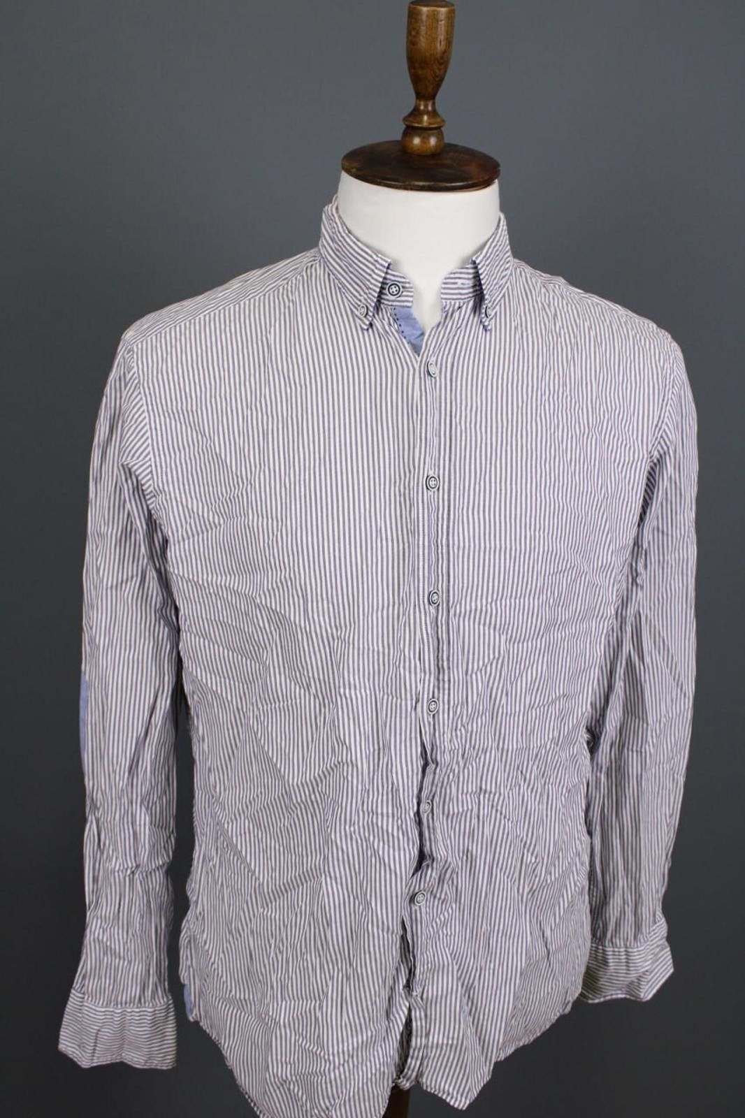 Designer Hackett London Slim Fit Blue Button Down Shirt Size L Size US L / EU 52-54 / 3 - 4 Thumbnail