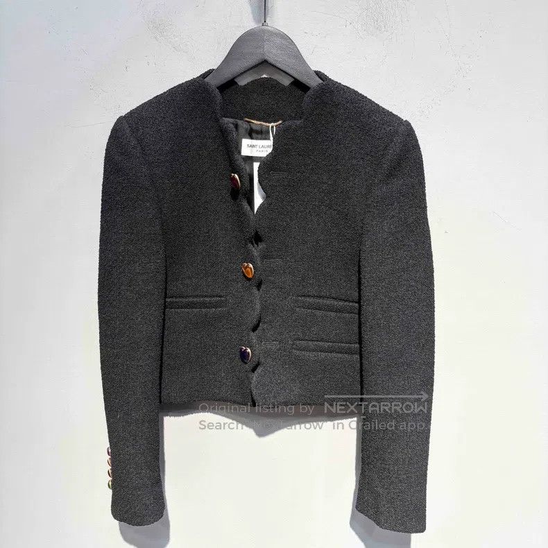 Saint Laurent Paris Saint Laurent Paris Black glass buttons colorful heart-sha Size XS / US 0-2 / IT 36-38 - 1 Thumbnail