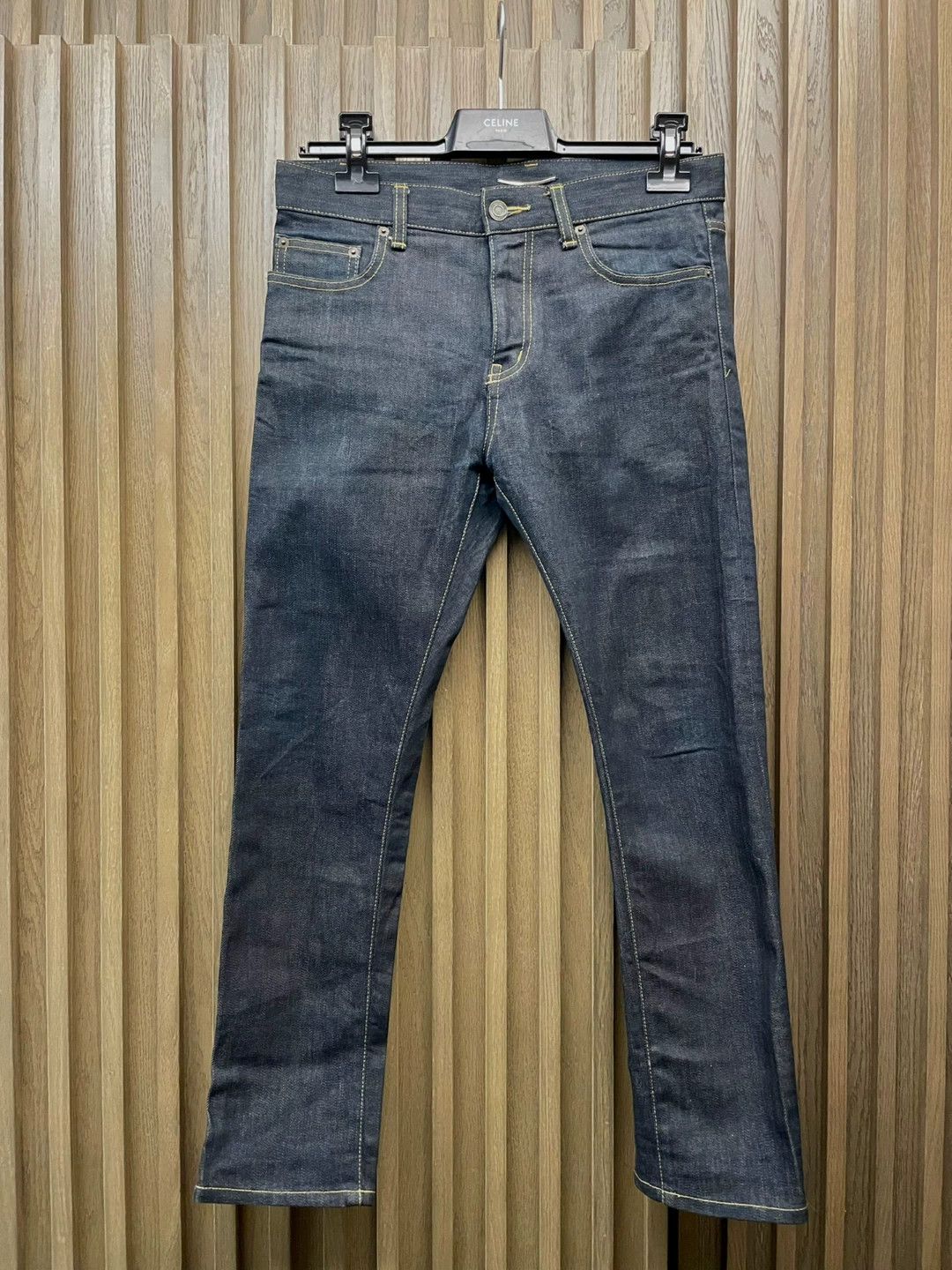 Yves Saint Laurent YSL SLP 13 Raw Indigo Hedi Jeans Cuffed 29 Size US 29 - 1 Thumbnail