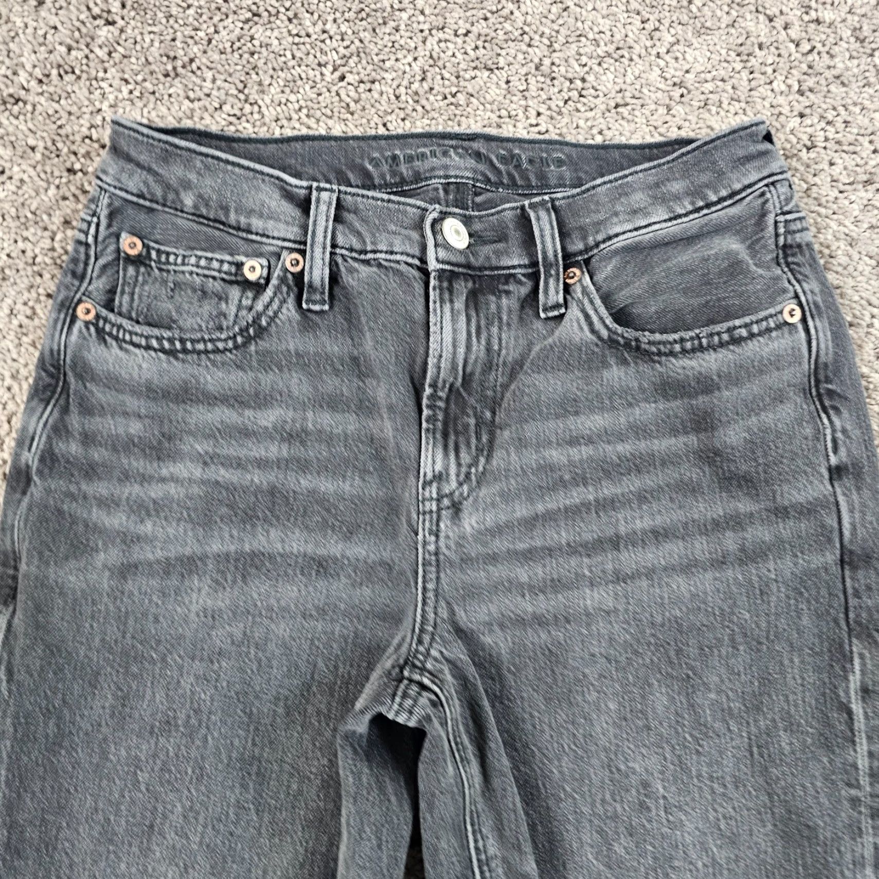 American Eagle Outfitters VINTAGE American Eagle Womens Jeans 2 Black Bootcut Distressed Stretch Denim 90s Small Waist Size 26" / US 2 / IT 38 - 2 Thumbnail