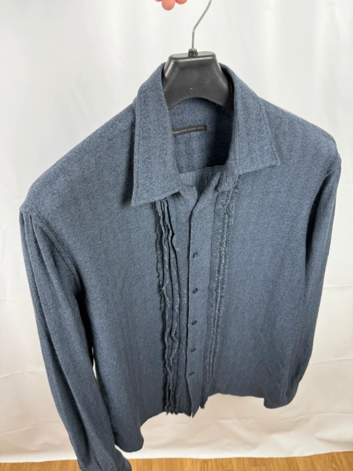 Ermanno Scervino Ermanno Scervino Men Twiil Shirt Fringed Fleece Wool size 54 Size US XL / EU 56 / 4 - 8 Thumbnail