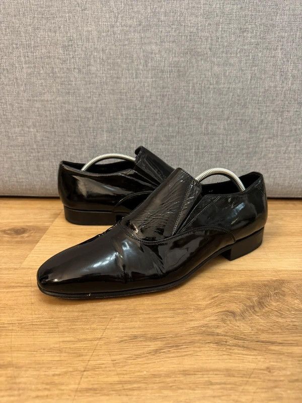 Canali Canali Italy Patent Leather Black Loafers Flats Moccasins 42 Size US 9 / EU 42 - 1 Thumbnail