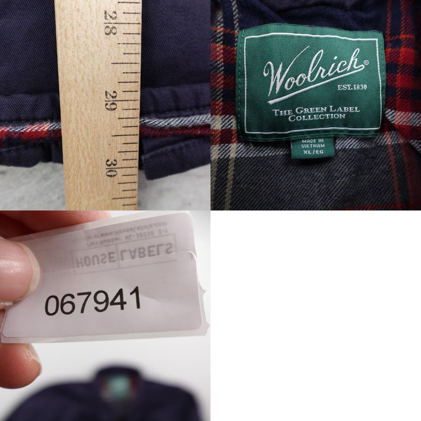 Vintage Woolrich Jacket Mens XL Blue Flannel Lined Quilted Shirt Shacket Green Label Size US XL / EU 56 / 4 - 8 Thumbnail