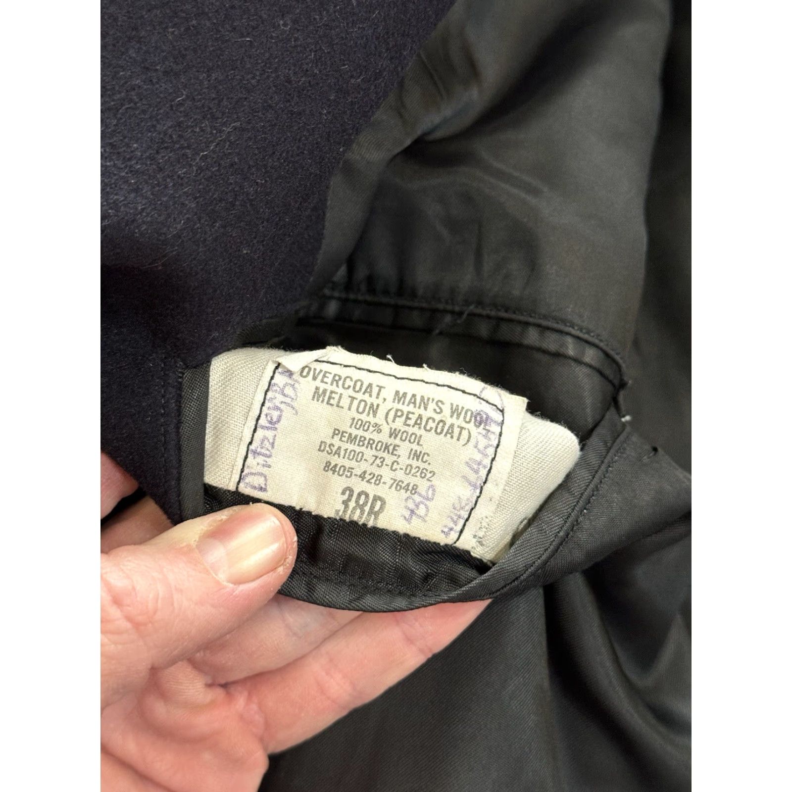 Doublet VINTAGE 1973 Pembroke US Navy Peacoat Coat Men 38R Blue Melton Wool Double Breasted US Navy Theme Military Chest Pockets Lined - Mens Size US XXS / EU 40 - 7 Thumbnail