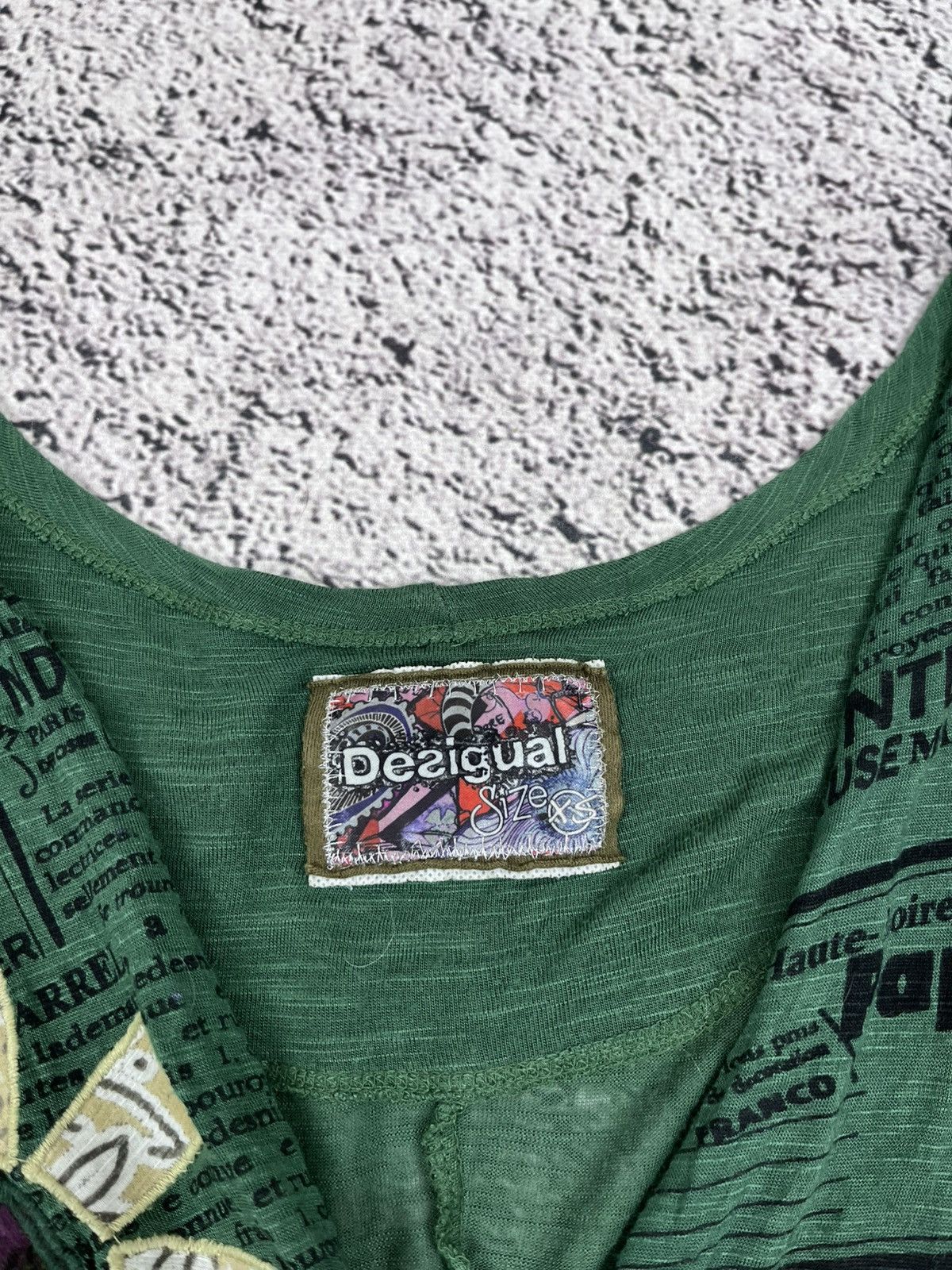 Desigual Vintage Desigual Y2K Graphic Patchwork Dress Green Boho Size XS / US 0-2 / IT 36-38 - 5 Thumbnail