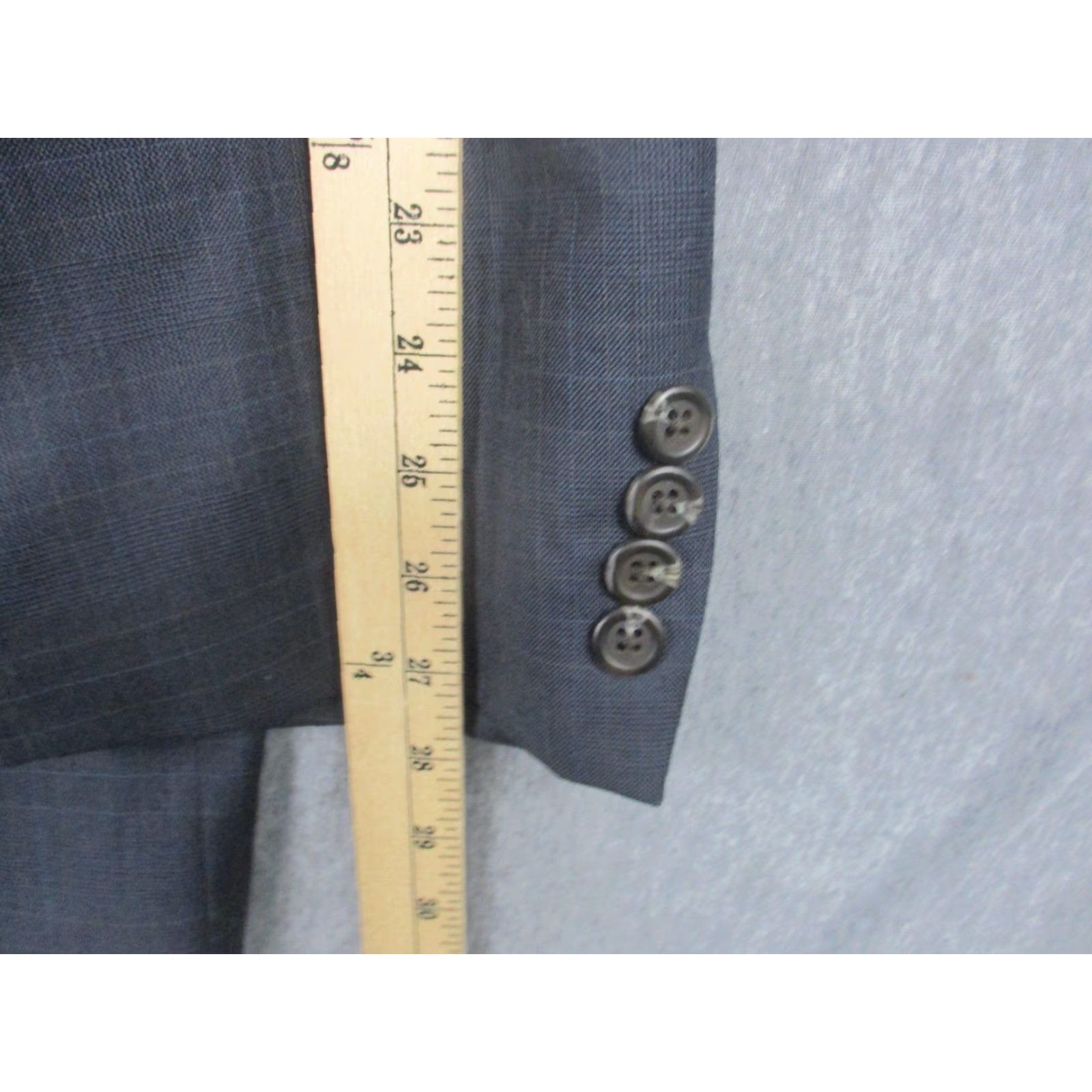 Ralph Lauren Lauren Ralph Lauren Sport Coat Blazer Mens 50L Gray Wool Cashmere Check Two-Button Notch Lapel Long Jacket/Coat Size 50R - 6 Thumbnail