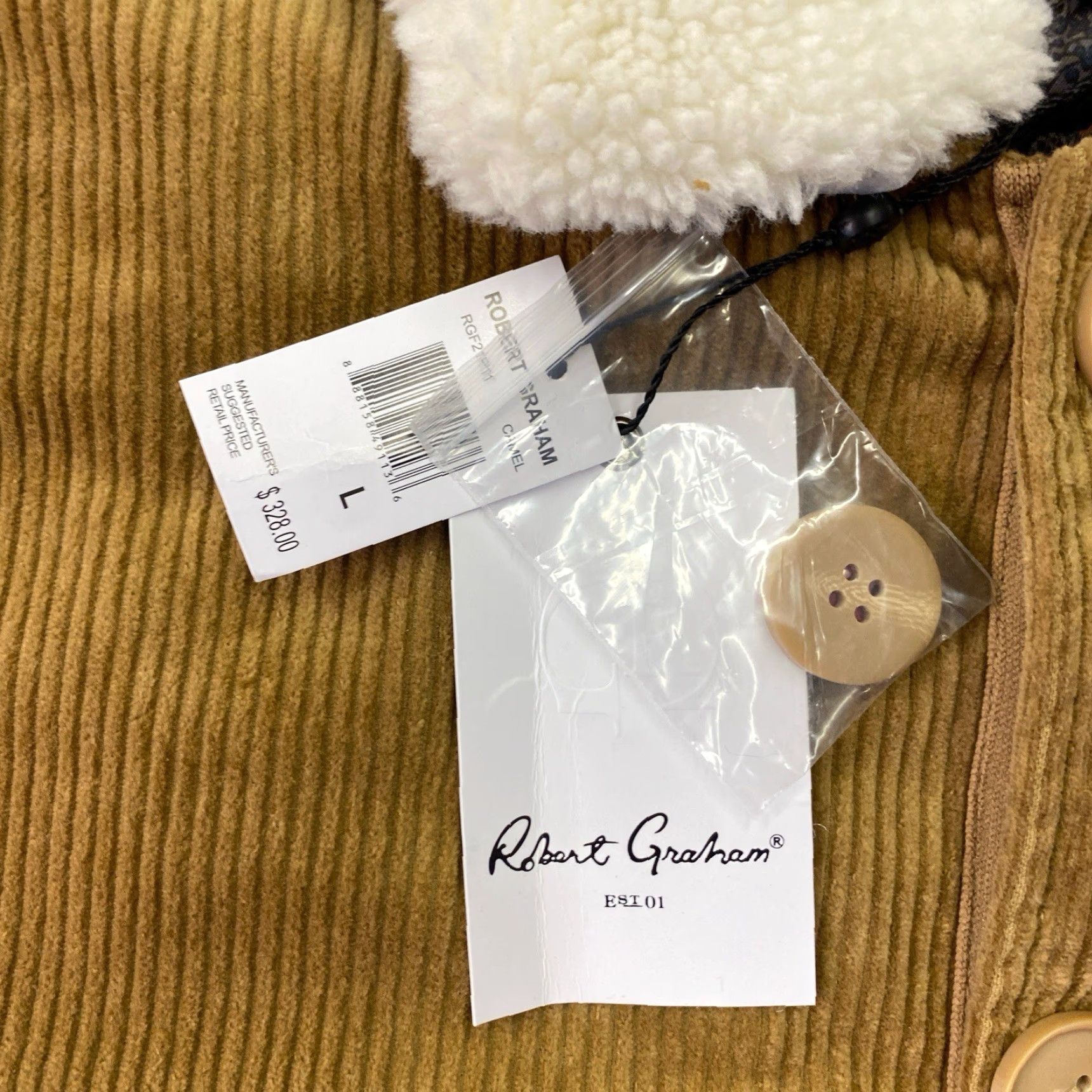 Robert Graham Robert Graham Jacket Corduroy Sherpa Men’s Large Brown Luxe Workwear NEW NWT Size US L / EU 52-54 / 3 - 3 Thumbnail
