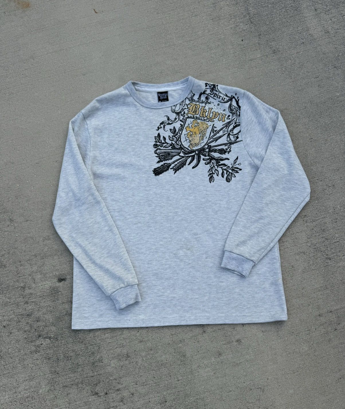 Affliction × Brooklyn Xpress × Vintage Y2k vintage Brooklyn Xpress studded long sleeve thermal 00s Size US XL / EU 56 / 4 - 2 Thumbnail