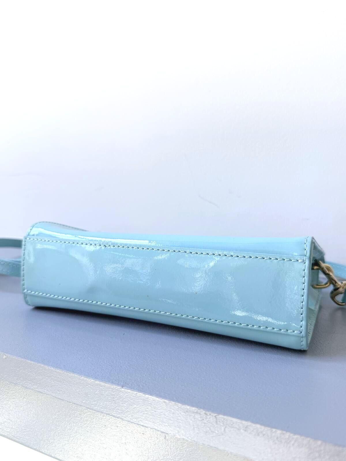 Dooney & Bourke VTG Dooney & Bourke Sea Glass Blue Patent Leather Crossbody Size ONE SIZE - 5 Thumbnail