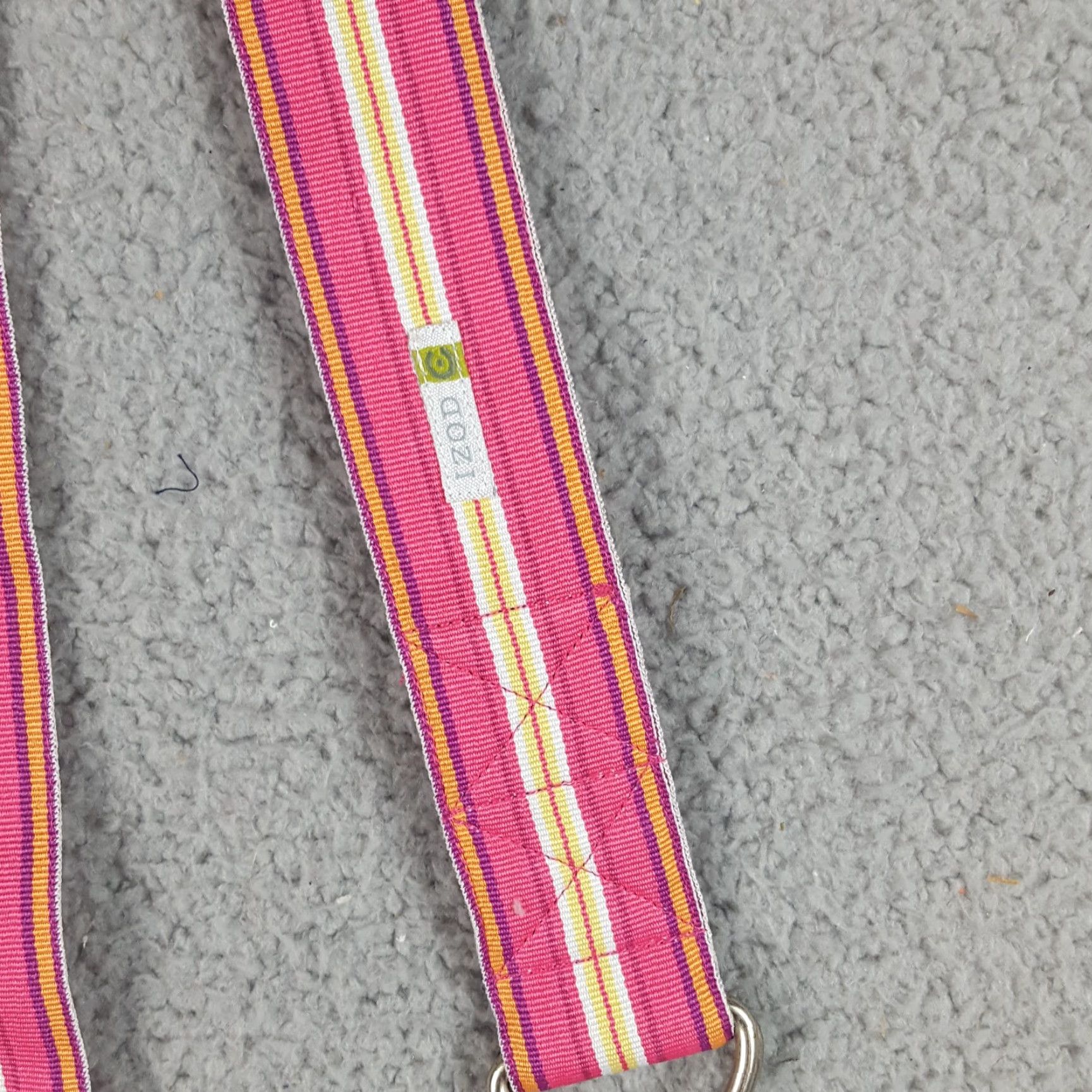 Izod VINTAGE IZOD Golf Belt Pink Striped Fabric Size M D Ring Canvas 90s Preppy Womens Size ONE SIZE - 5 Thumbnail