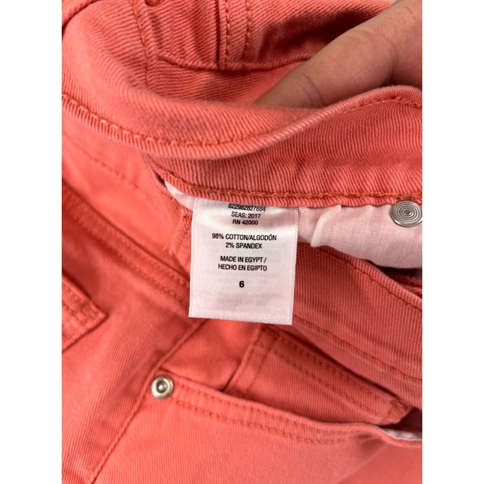Gloria Vanderbilt Basic Editions Jeans Womens 6 Coral Denim Stretch Cotton Blend Pockets Size 32" / US 10 / IT 46 - 4 Thumbnail
