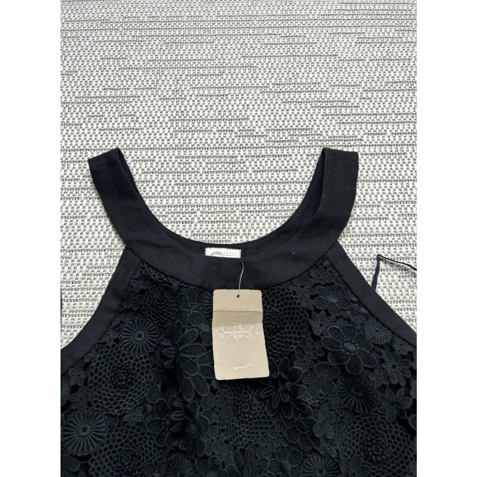 Anthropologie Anthropologie Dress Womens 2 Black Floral Lace Blouson New Size XS / US 0-2 / IT 36-38 - 2 Thumbnail
