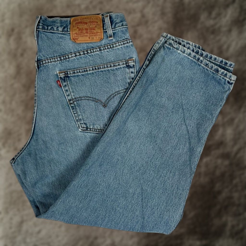 Levi's VINTAGE Levi's 550 Jeans Men 36x30 Blue Medium Wash Relaxed Tapered Denim 5-Pocket Mexico Made Mens Brands Levi's 500 Series 90s Size US 36 / EU 52 - 1 Thumbnail