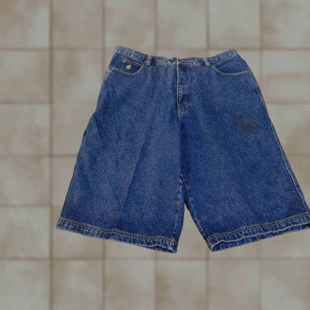 Rocawear Rocawear Shorts Mens 42 Blue Denim Baggy Hip Hop Jean Carpenter Embroidered Logo Size US 42 / EU 58 - 1 Thumbnail
