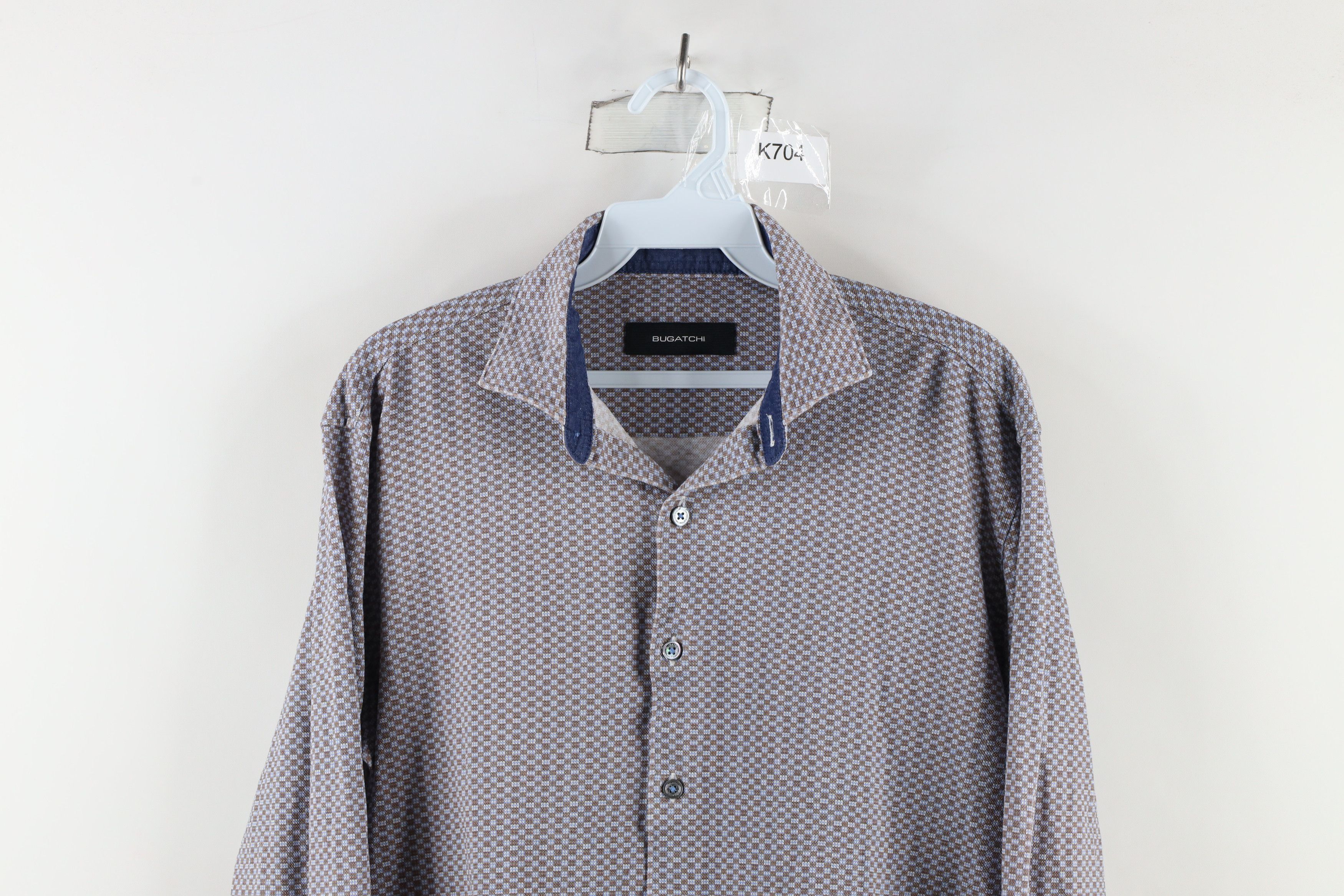 Vintage Bugatchi Uomo Knit Collared Long Sleeve Button Shirt Size US M / EU 48-50 / 2 - 2 Thumbnail