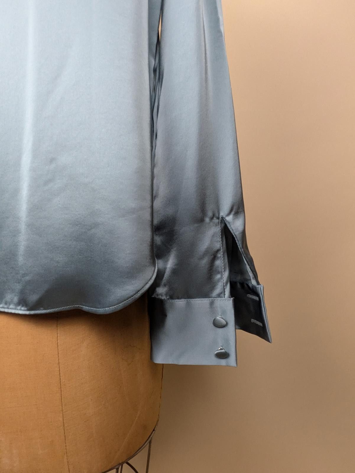 Emporio Armani Armani ice blue satin button up shirt Size M / US 6-8 / IT 42-44 - 4 Thumbnail