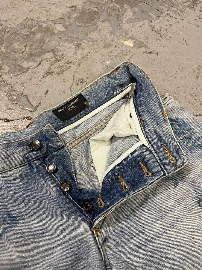 Dolce & Gabbana 2010s Dolce & Gabbana Angels Blue Denim Jeans Size US 30 / EU 46 - 7 Thumbnail