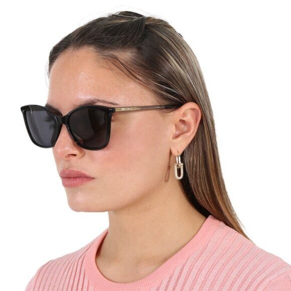 Jimmy Choo Jimmy Choo BA/G/S 0807 IR Sunglasses Black/Crystal Cat Eye Size ONE SIZE - 3 Thumbnail