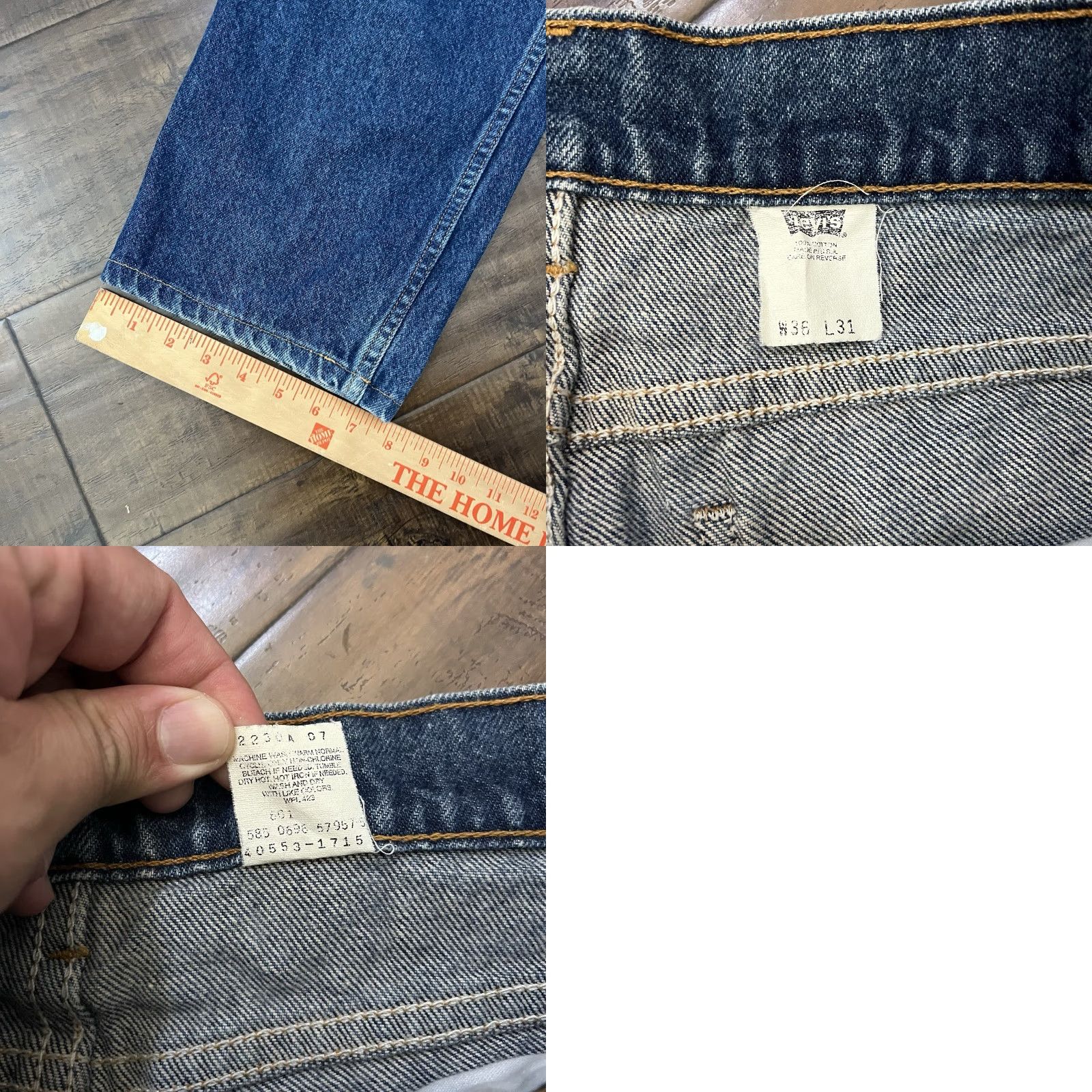 Levi's VINTAGE Levi's 553 White Tab Jeans Adult 36x31 Relaxed Blue Denim USA 1996 Mens Size US 36 / EU 52 - 8 Thumbnail