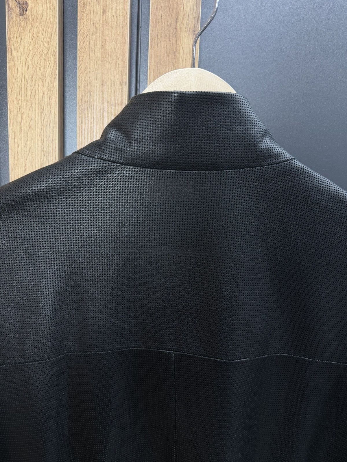 Emporio Armani Emporio Armani Black Perfored Leather Jacket Size 52 Size US L / EU 52-54 / 3 - 9 Thumbnail