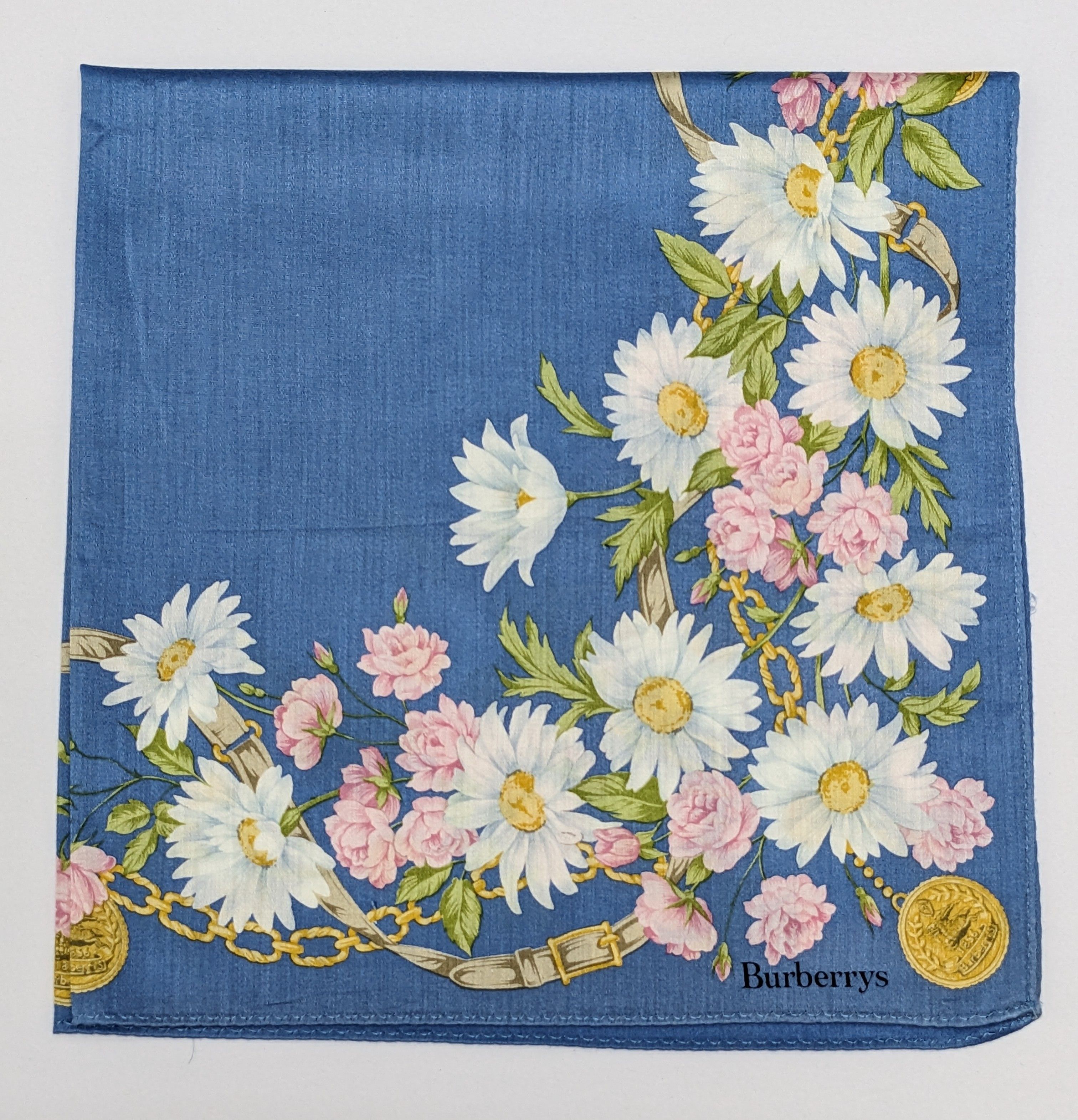 Burberry VINTAGE BURBERRYS LONDON FLORAL SILK HANDKERCHIEF Size ONE SIZE - 1 Thumbnail