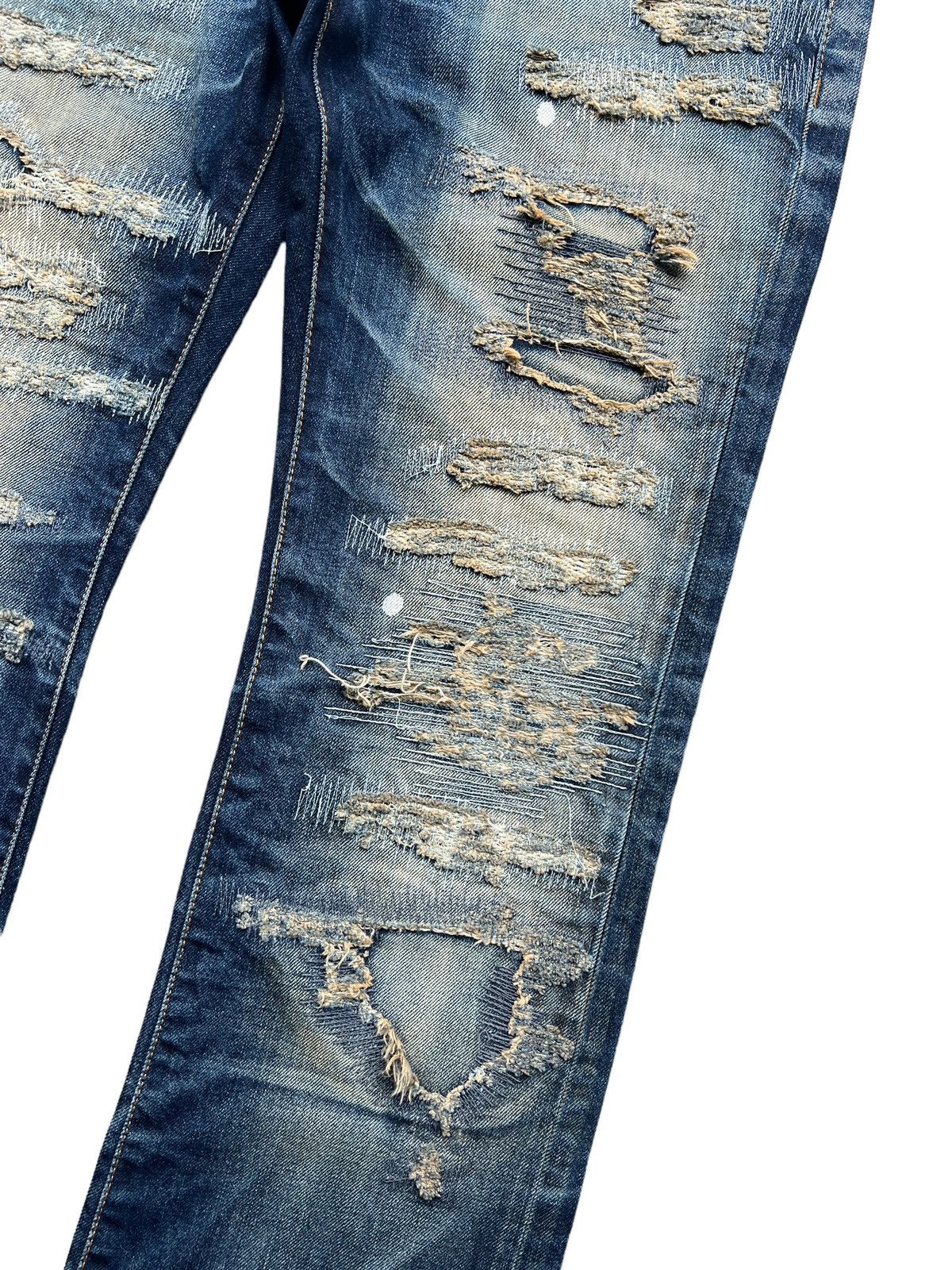 JACKROSE Jackrose 🇯🇵 Distressed Claw Mark Flare Denim Size US 33 - 7 Thumbnail
