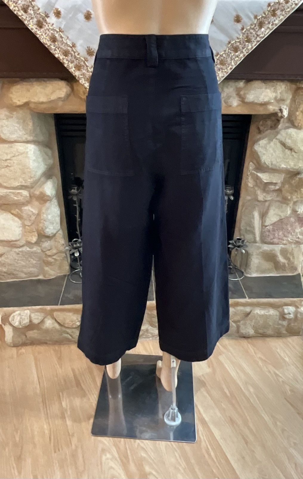 Free People Free People Black Wide-Leg Cropped Pants size 30 Size 30" / US 8 / IT 44 - 3 Thumbnail