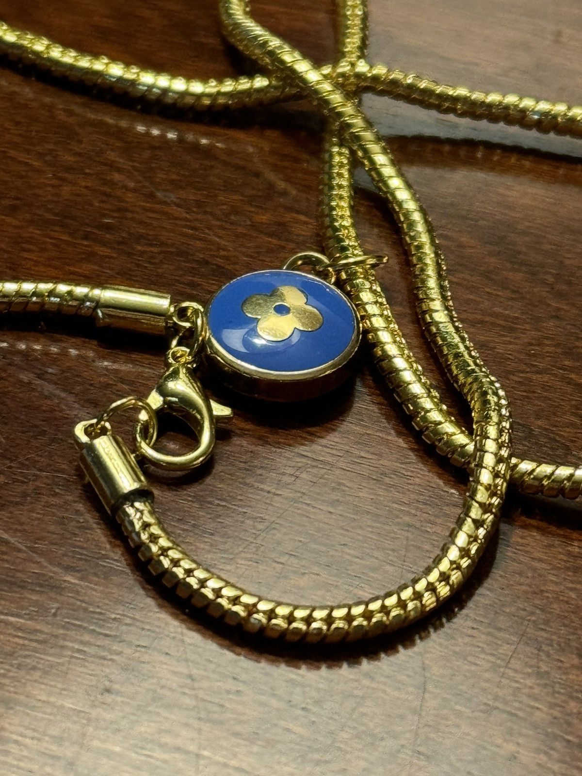Louis Vuitton Louis Vuitton Charm Pendant Necklace BLUE Snake 3mm Size ONE SIZE - 3 Thumbnail