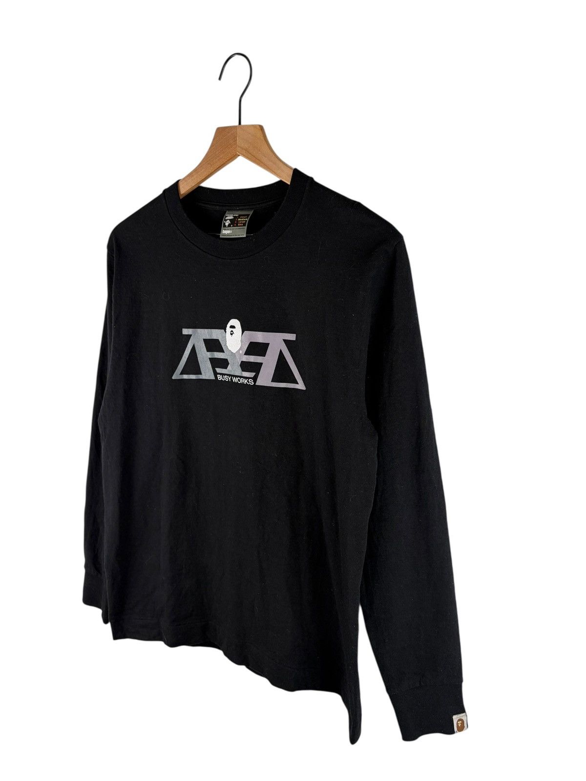 Bape Bape Logo Print L/S Tee Size US M / EU 48-50 / 2 - 2 Thumbnail