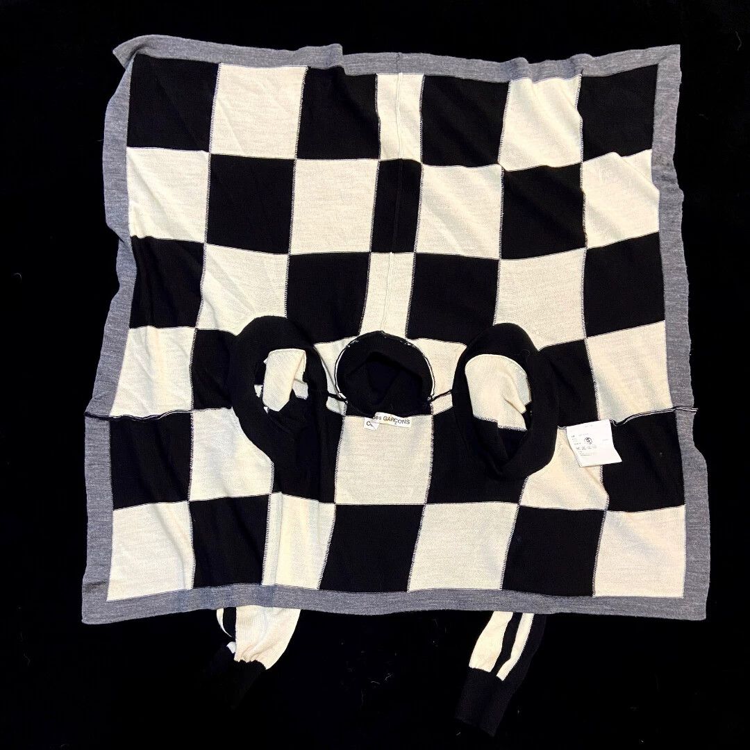 Comme des Garcons COMME des GARCONS 2000s Irregular Hem Checkered Knit Top Size ONE SIZE - 1 Thumbnail