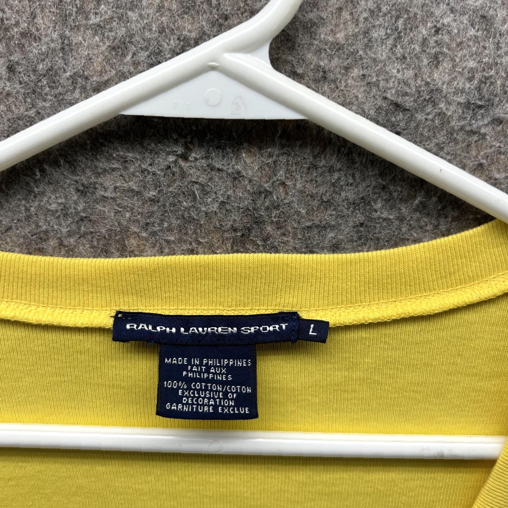 Polo Ralph Lauren VINTAGE Ralph Lauren Sport Shirt Women Large Yellow V Neck Polo Short Sleeve Size L / US 10 / IT 46 - 4 Thumbnail